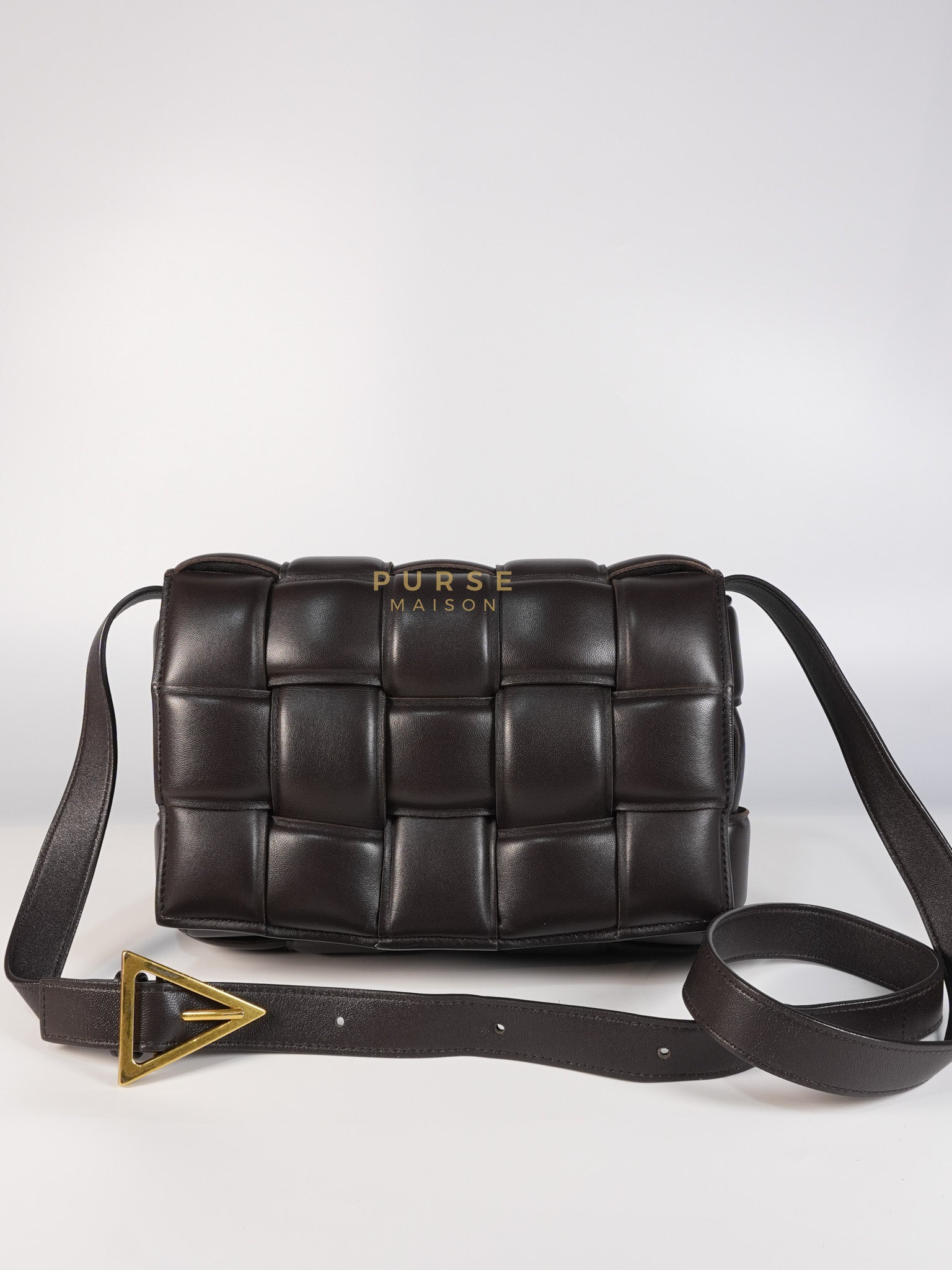 Cassette Padded in Brown Intrecciato Leather Crossbody Bag | Purse Maison Luxury Bags Shop