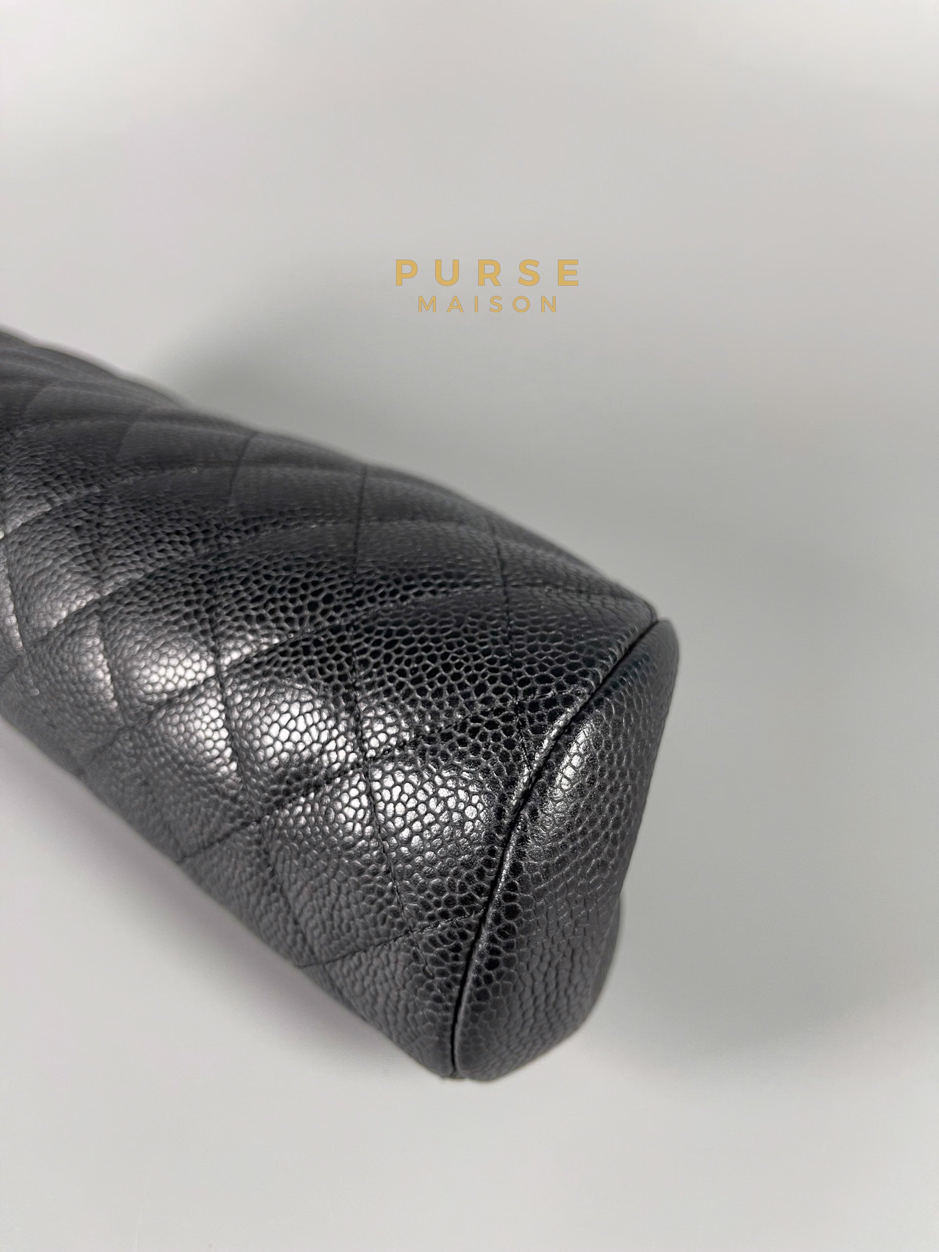 Chanel CC Clutch in Black Quilted Caviar Series 13 | Purse Maison Luxury Bags Shop