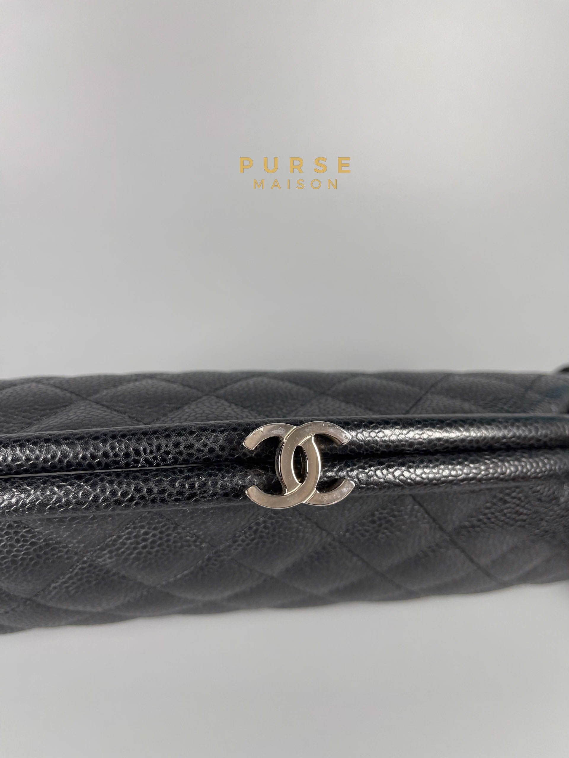 Chanel CC Clutch in Black Quilted Caviar Series 13 | Purse Maison Luxury Bags Shop