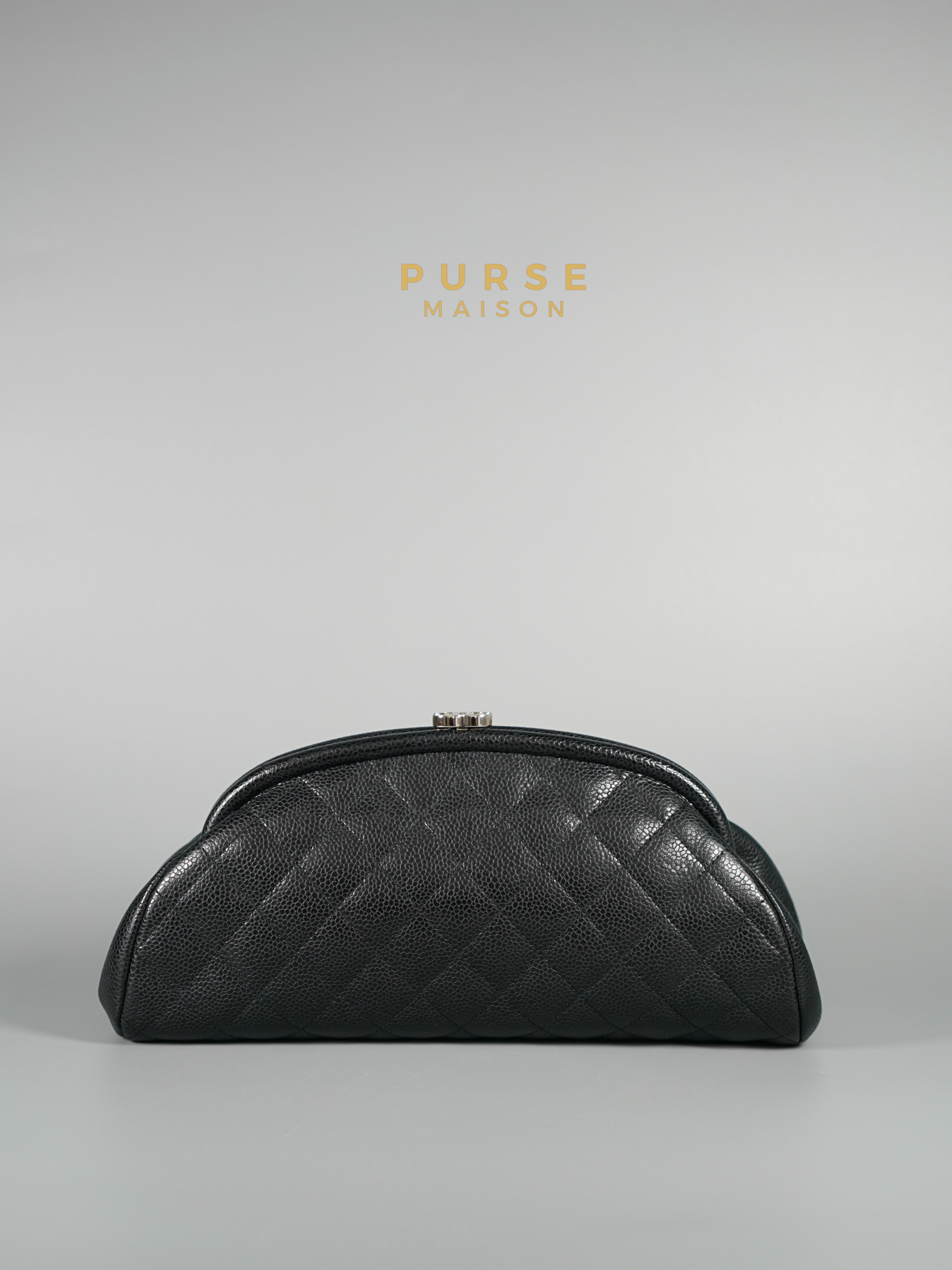 Chanel CC Clutch in Black Quilted Caviar Series 13 | Purse Maison Luxury Bags Shop