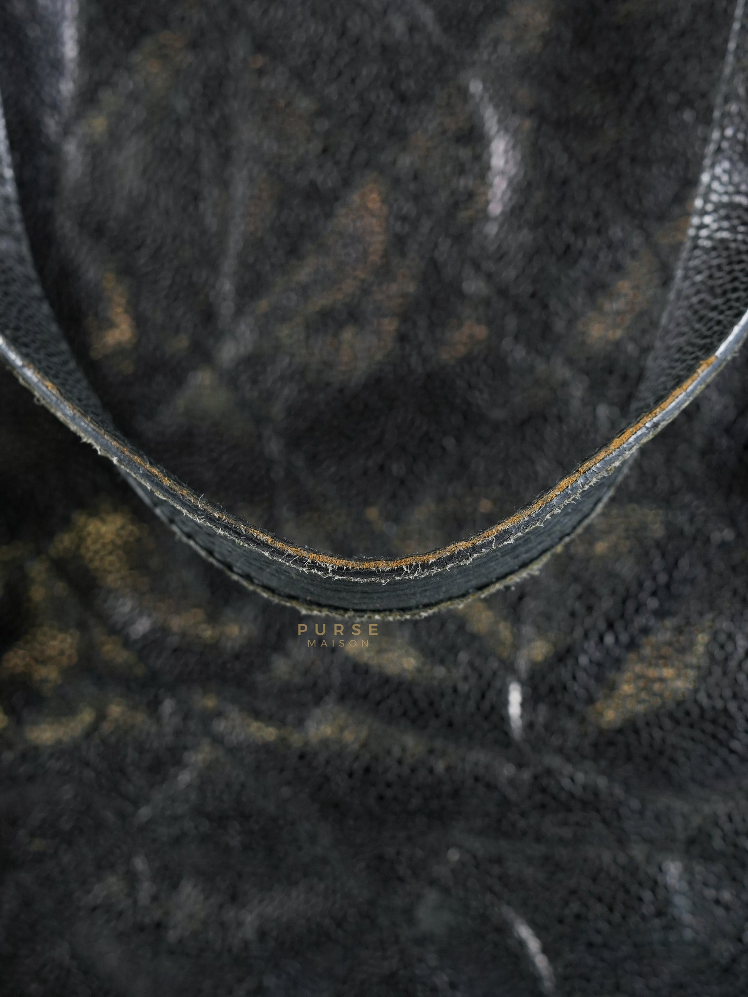 CC Crave Tote Black Medium in Black Crumpled Grained Calfskin Quilted Leather (Series 18) | Purse Maison Luxury Bags Shop