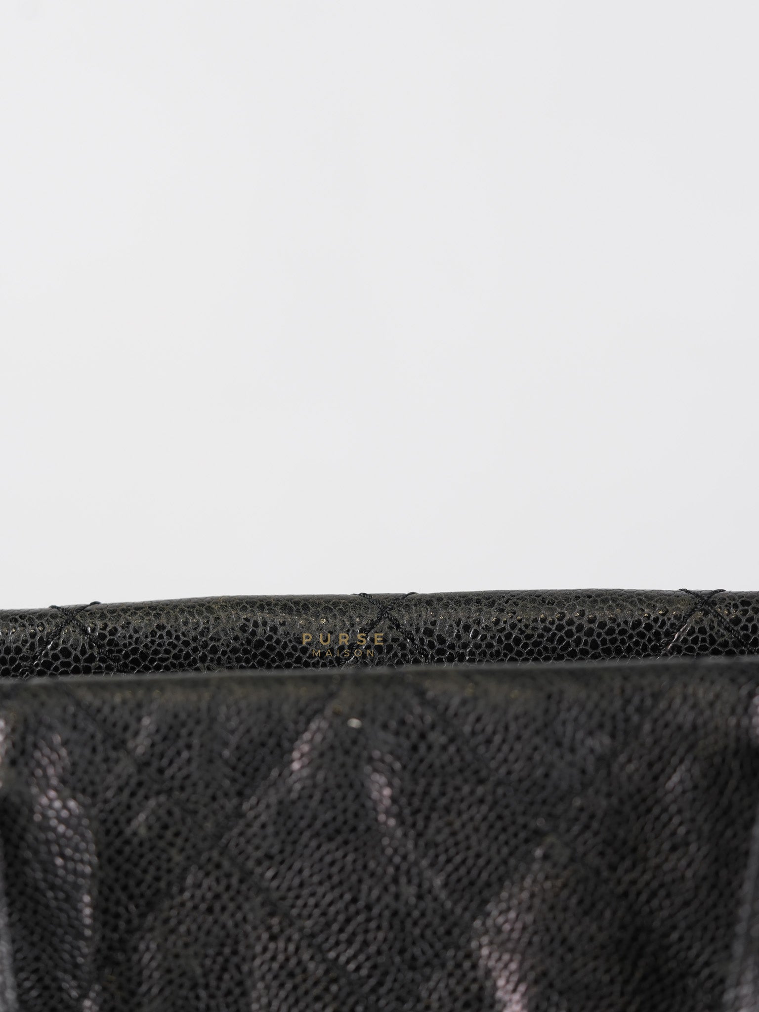 CC Crave Tote Black Medium in Black Crumpled Grained Calfskin Quilted Leather (Series 18) | Purse Maison Luxury Bags Shop