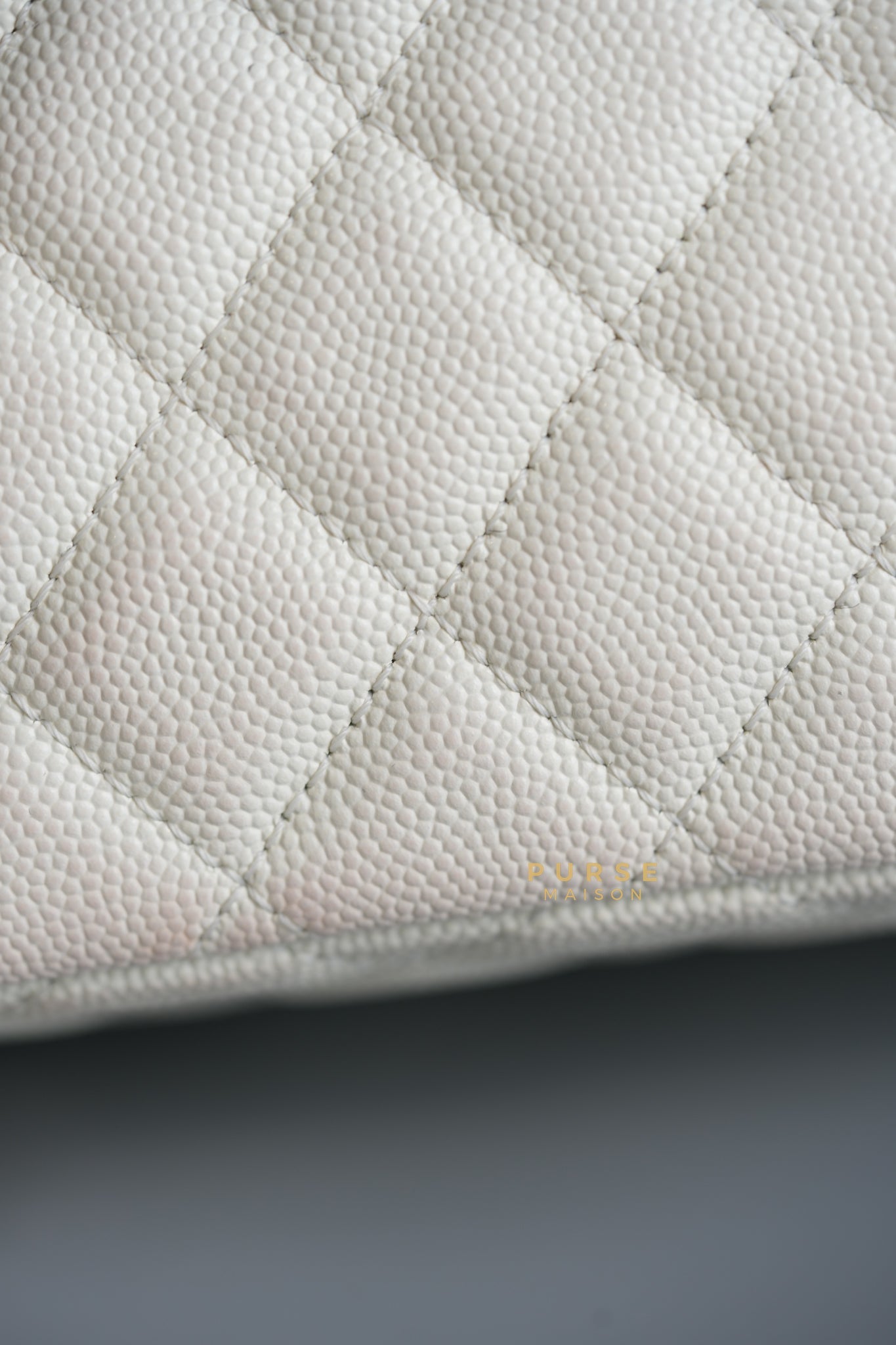 CC Day Backpack Small in Ivory Quilted Caviar Leather & Light Gold Hardware Series 26 | Purse Maison Luxury Bags Shop