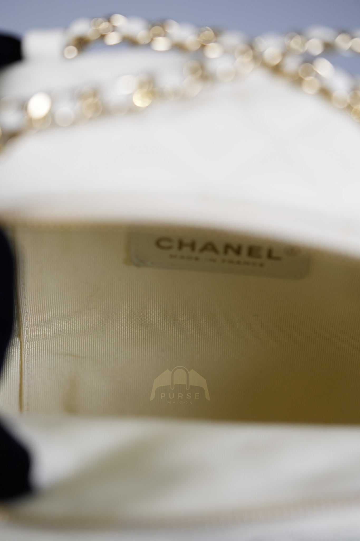 CC Day Mini Backpack in White Caviar Leather Light Gold Hardware Series 26 | Purse Maison Luxury Bags Shop