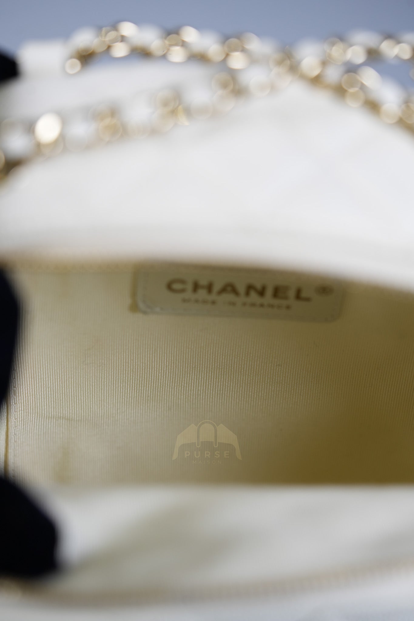 CC Day Mini Backpack in White Caviar Leather Light Gold Hardware Series 26 | Purse Maison Luxury Bags Shop