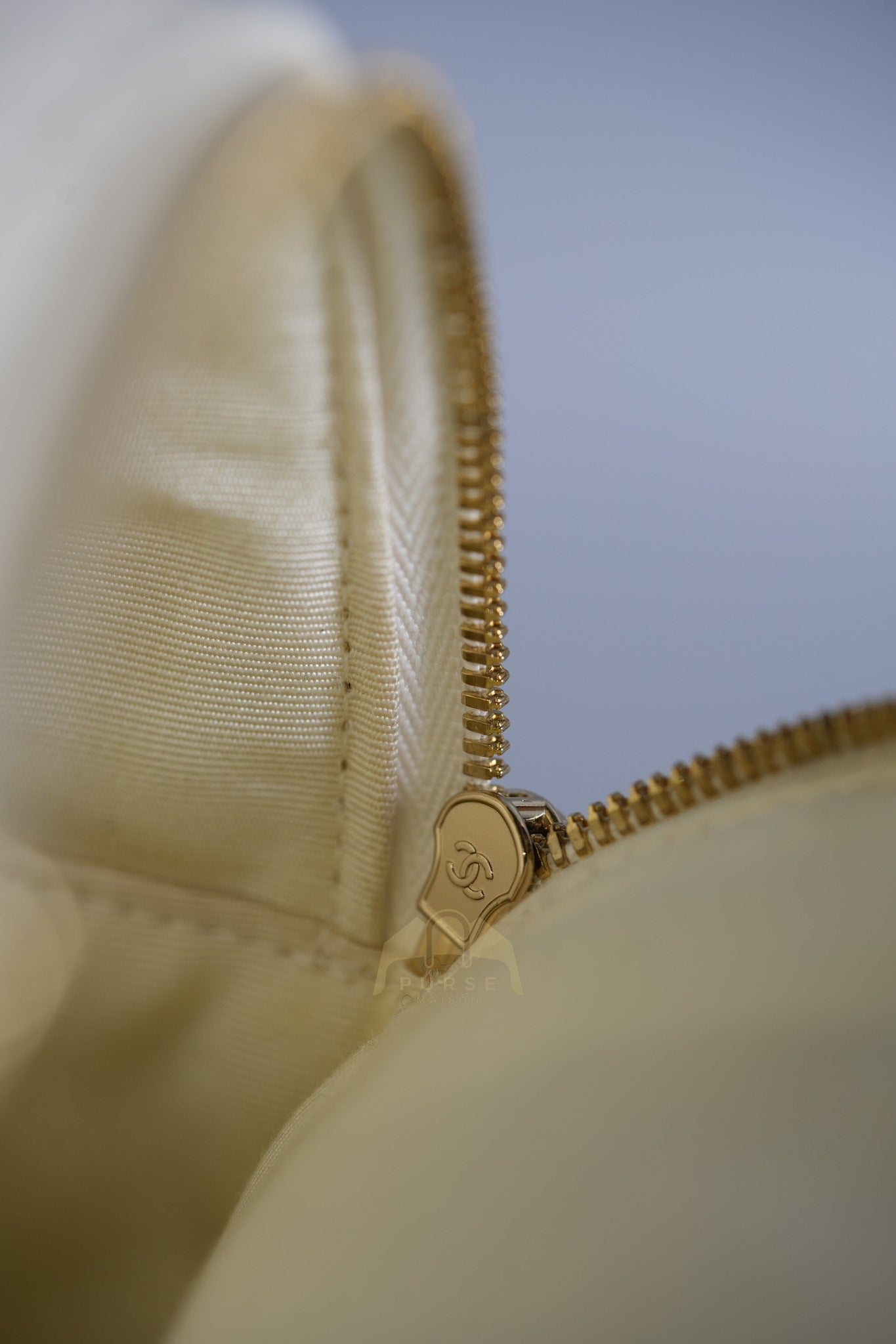 CC Day Mini Backpack in White Caviar Leather Light Gold Hardware Series 26 | Purse Maison Luxury Bags Shop