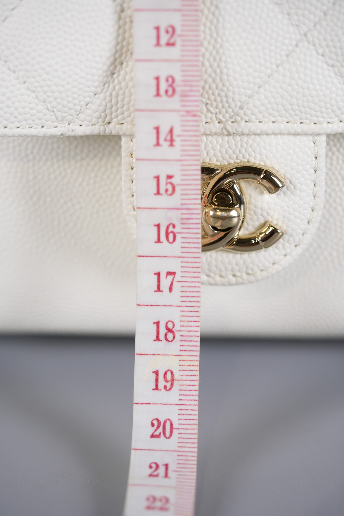 CC Day Mini Backpack in White Caviar Leather Light Gold Hardware Series 26 | Purse Maison Luxury Bags Shop