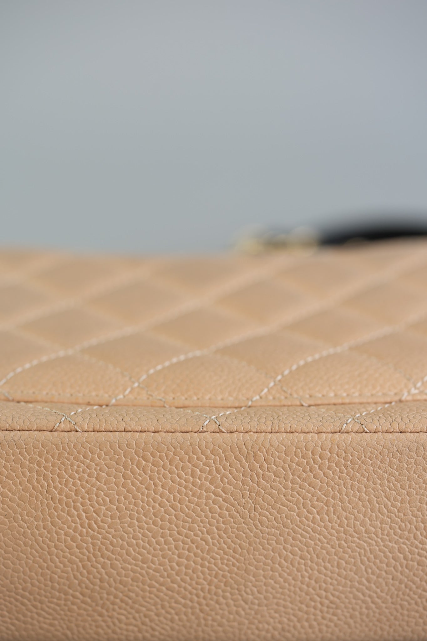 CC Filigree Flap in Light Beige Caviar and Gold Hardware Series 24 | Purse Maison Luxury Bags Shop