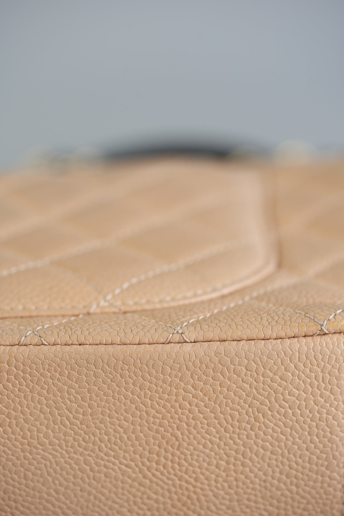 CC Filigree Flap in Light Beige Caviar and Gold Hardware Series 24 | Purse Maison Luxury Bags Shop