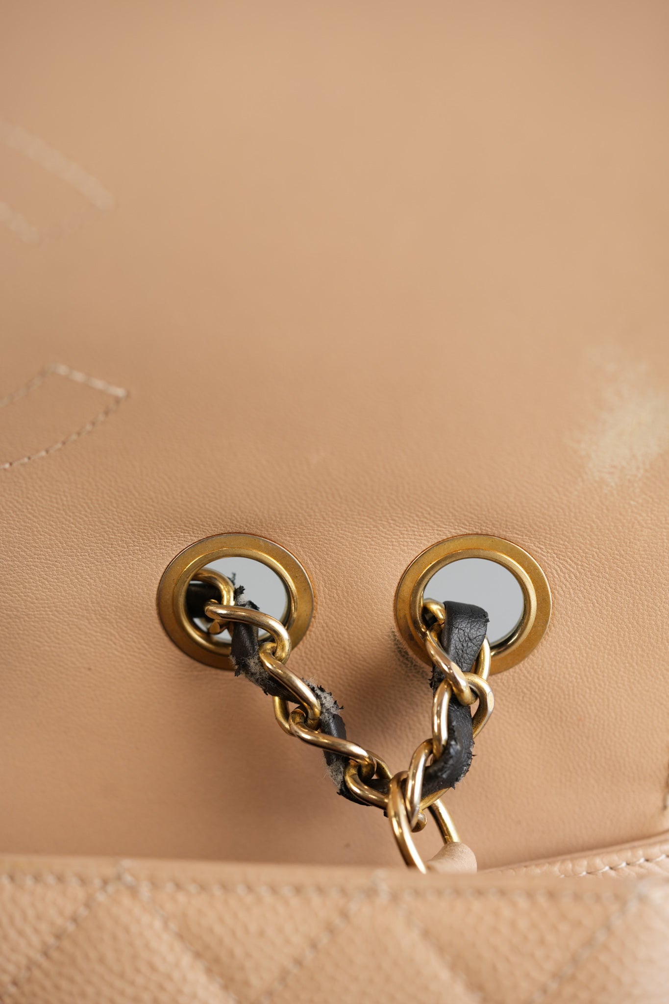 CC Filigree Flap in Light Beige Caviar and Gold Hardware Series 24 | Purse Maison Luxury Bags Shop