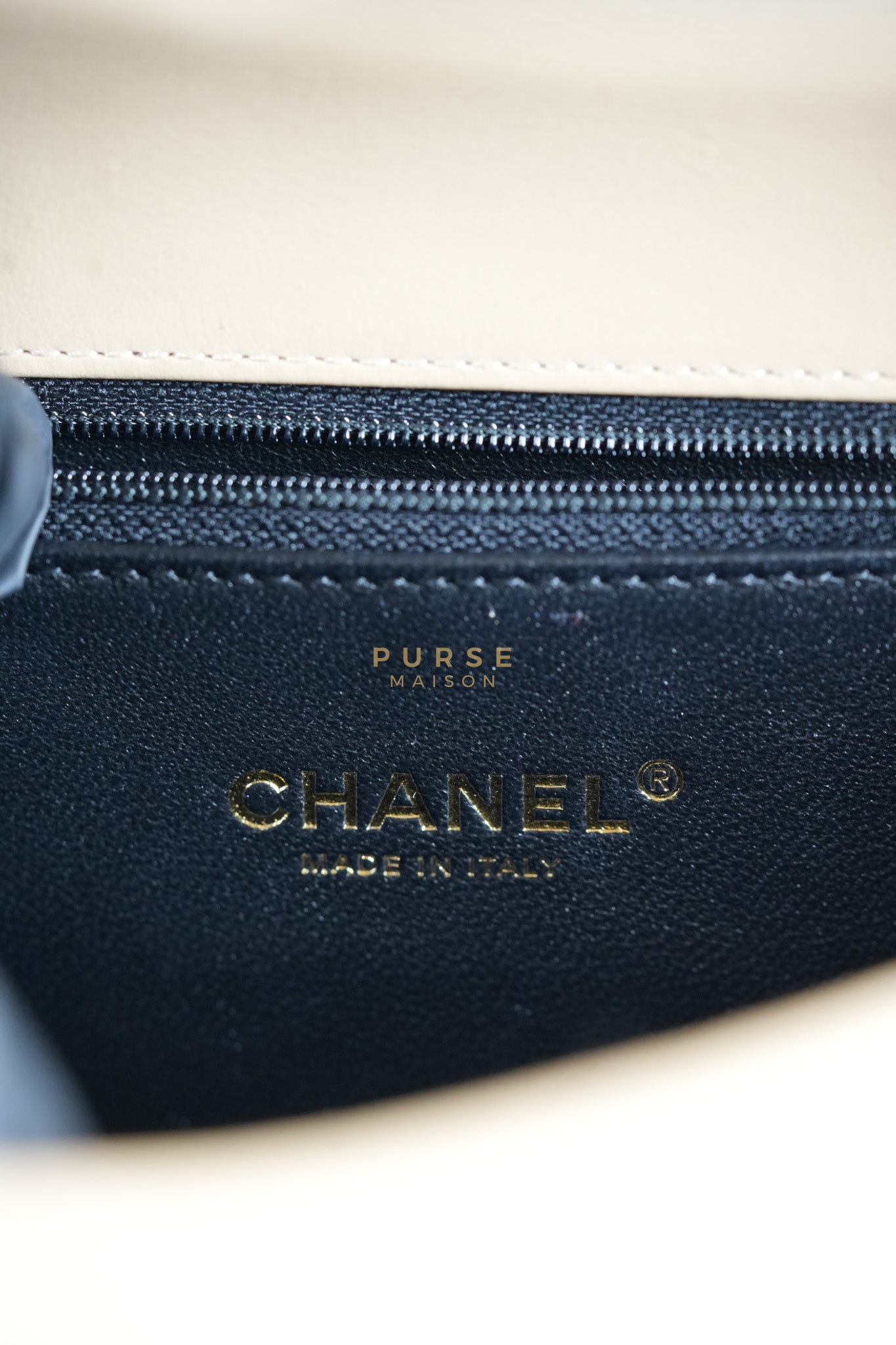CC Filigree Flap Medium in Beige Caviar Leather Aged Gold Hardware (Series 24) | Purse Maison Luxury Bags Shop