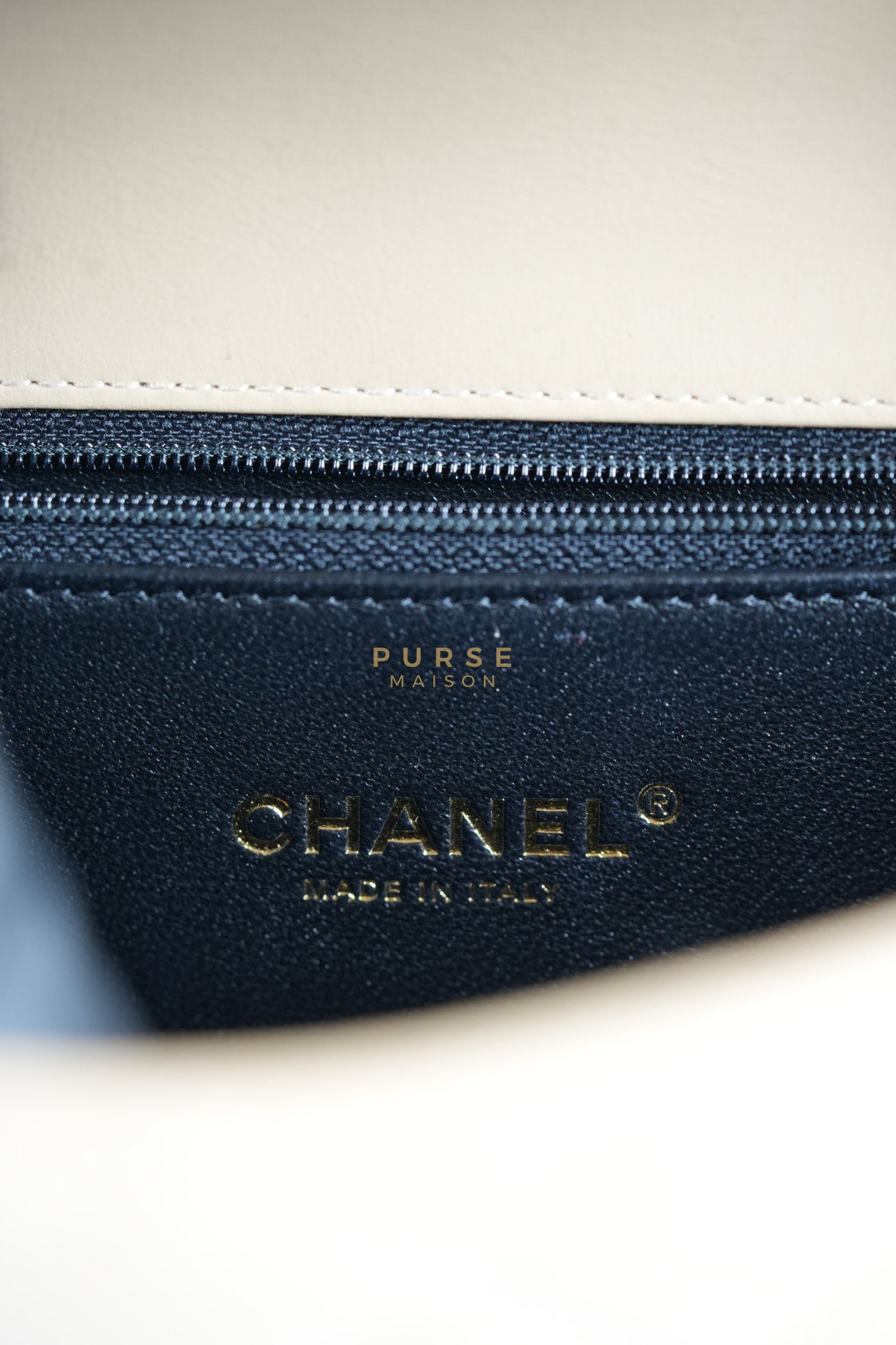 CC Filigree Flap Medium in Beige Caviar Leather Aged Gold Hardware (Series 24) | Purse Maison Luxury Bags Shop