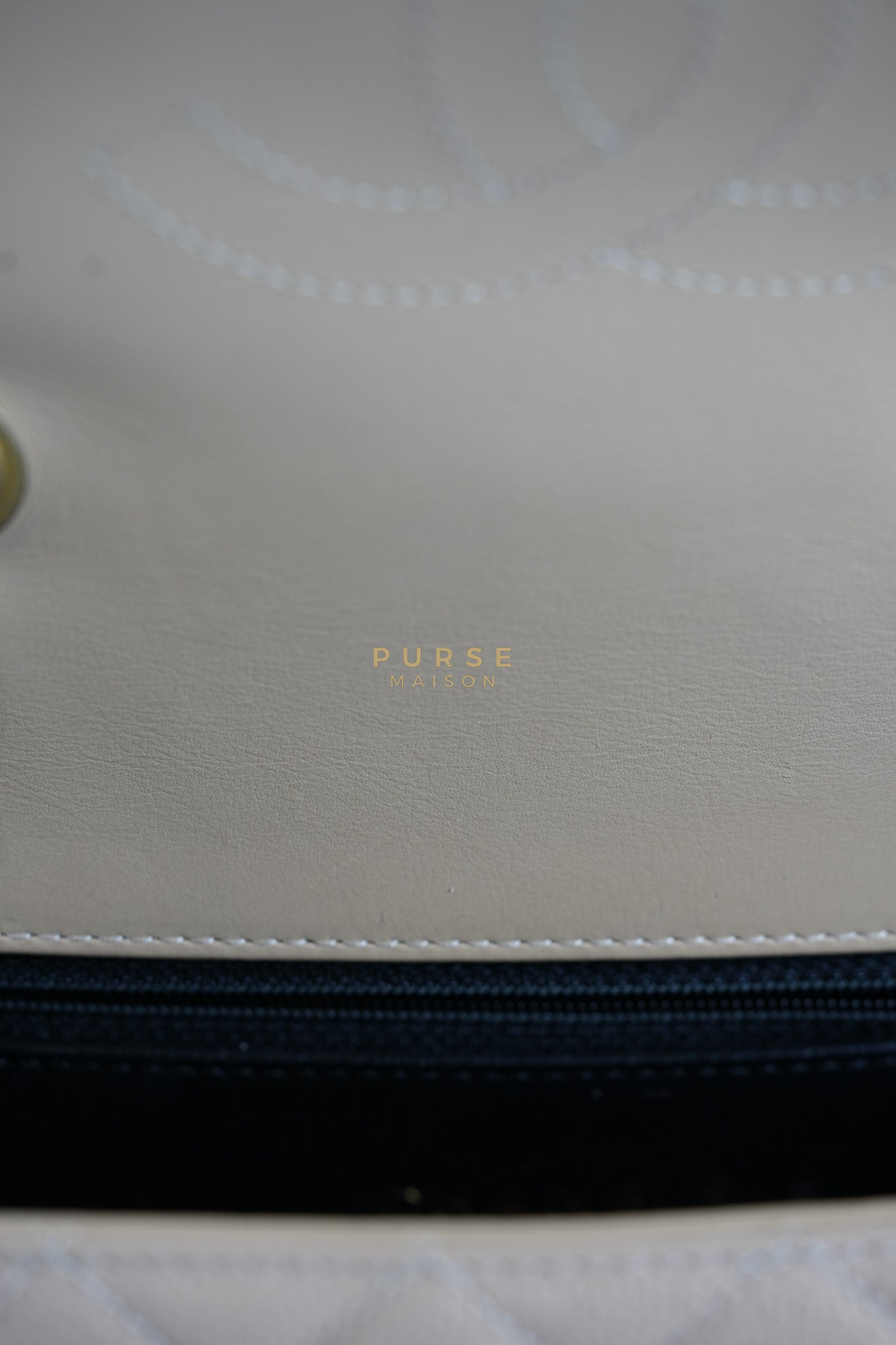 CC Filigree Flap Medium in Beige Caviar Leather Aged Gold Hardware (Series 24) | Purse Maison Luxury Bags Shop