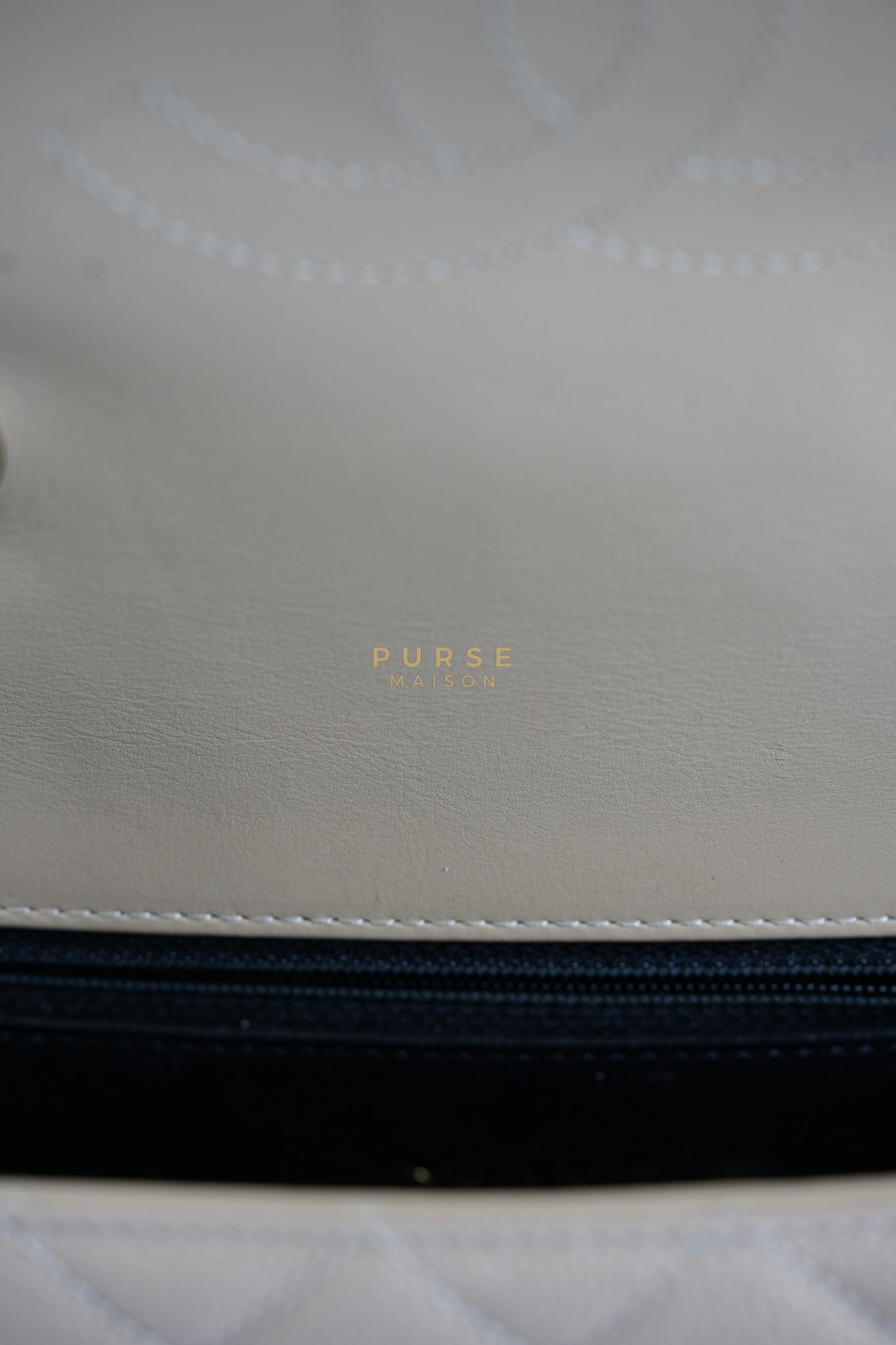 CC Filigree Flap Medium in Beige Caviar Leather Aged Gold Hardware (Series 24) | Purse Maison Luxury Bags Shop