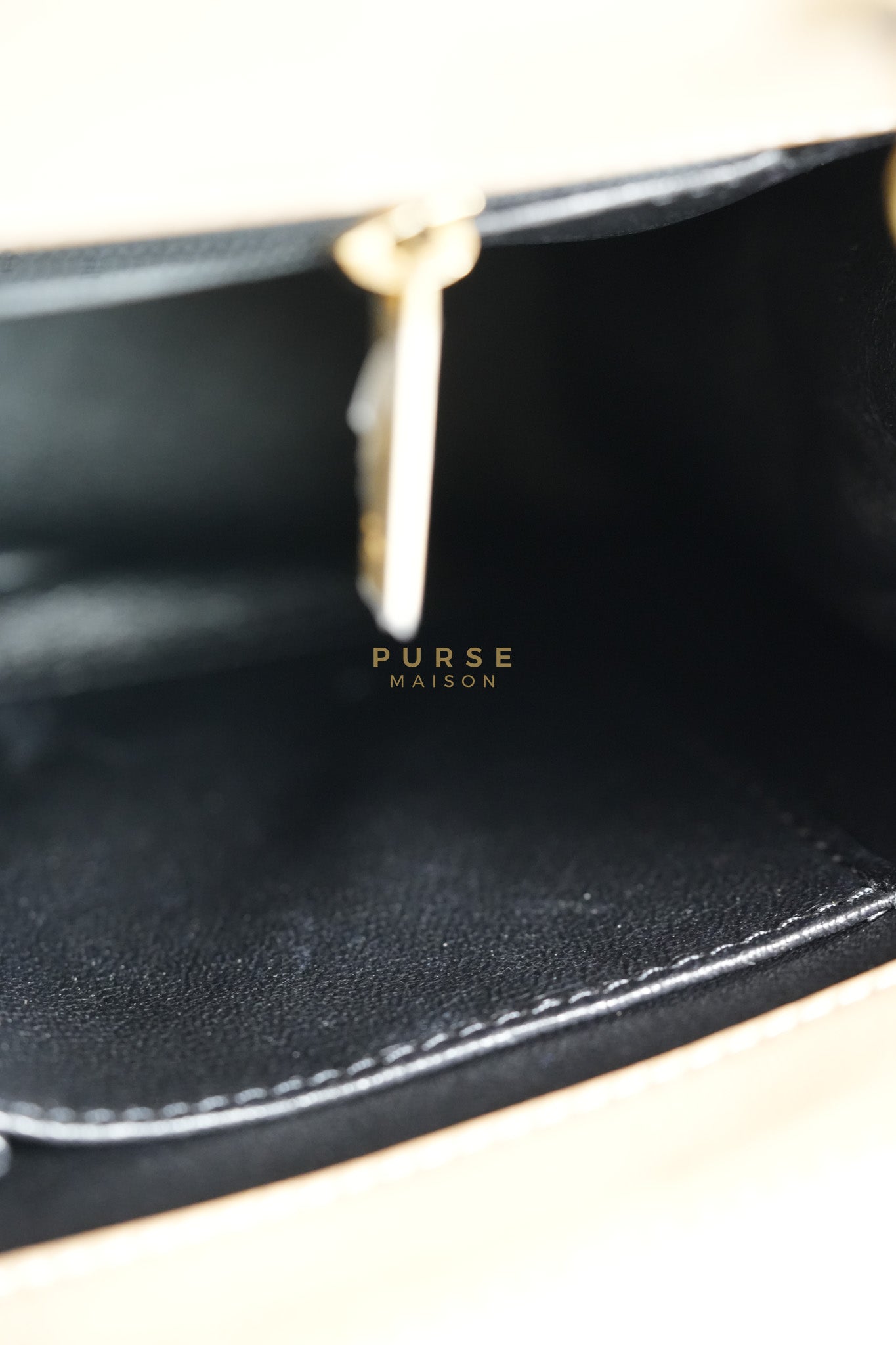 CC Filigree Flap Medium in Beige Caviar Leather Aged Gold Hardware (Series 24) | Purse Maison Luxury Bags Shop