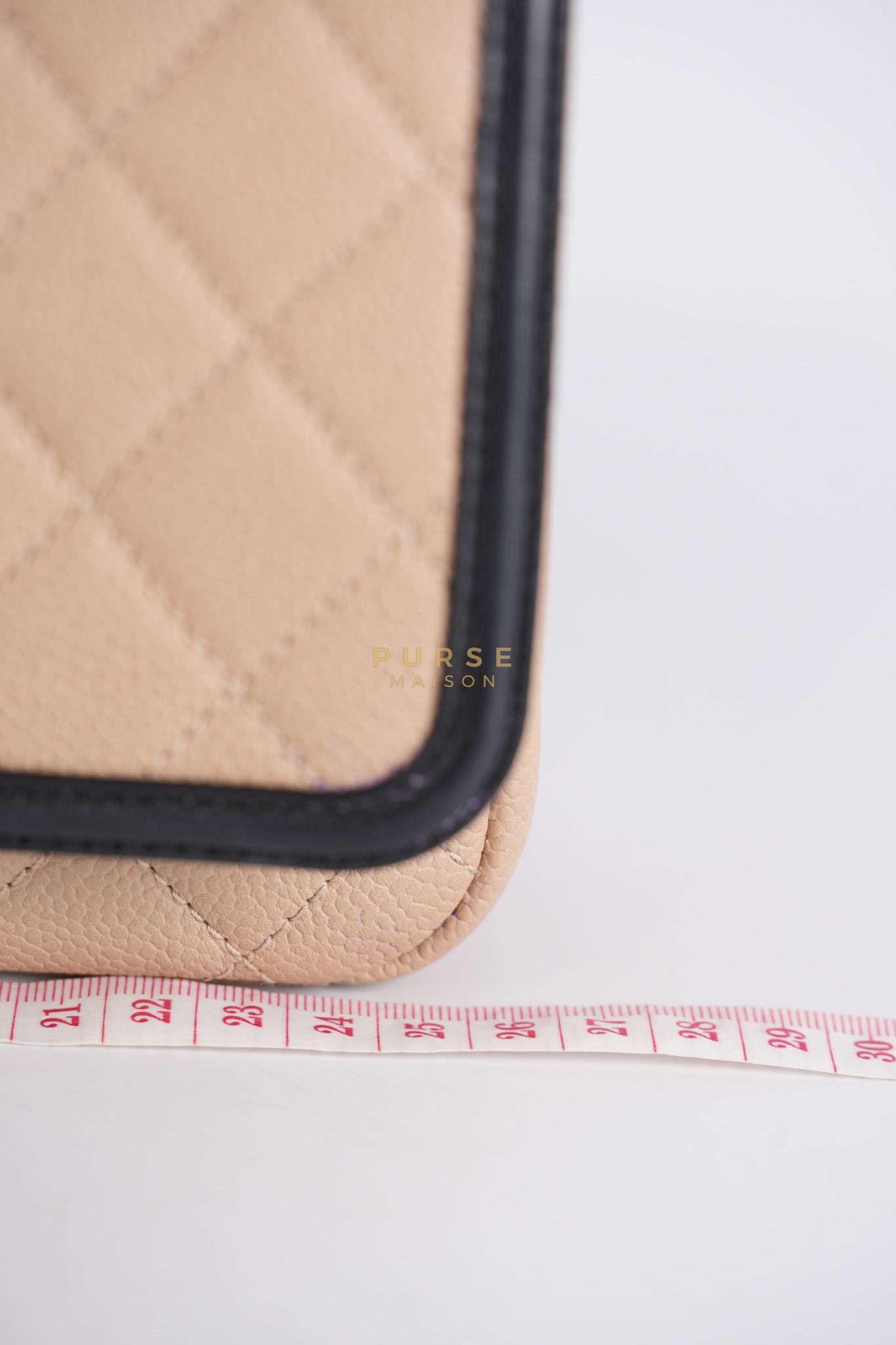 CC Filigree Flap Medium in Beige Caviar Leather Aged Gold Hardware (Series 24) | Purse Maison Luxury Bags Shop