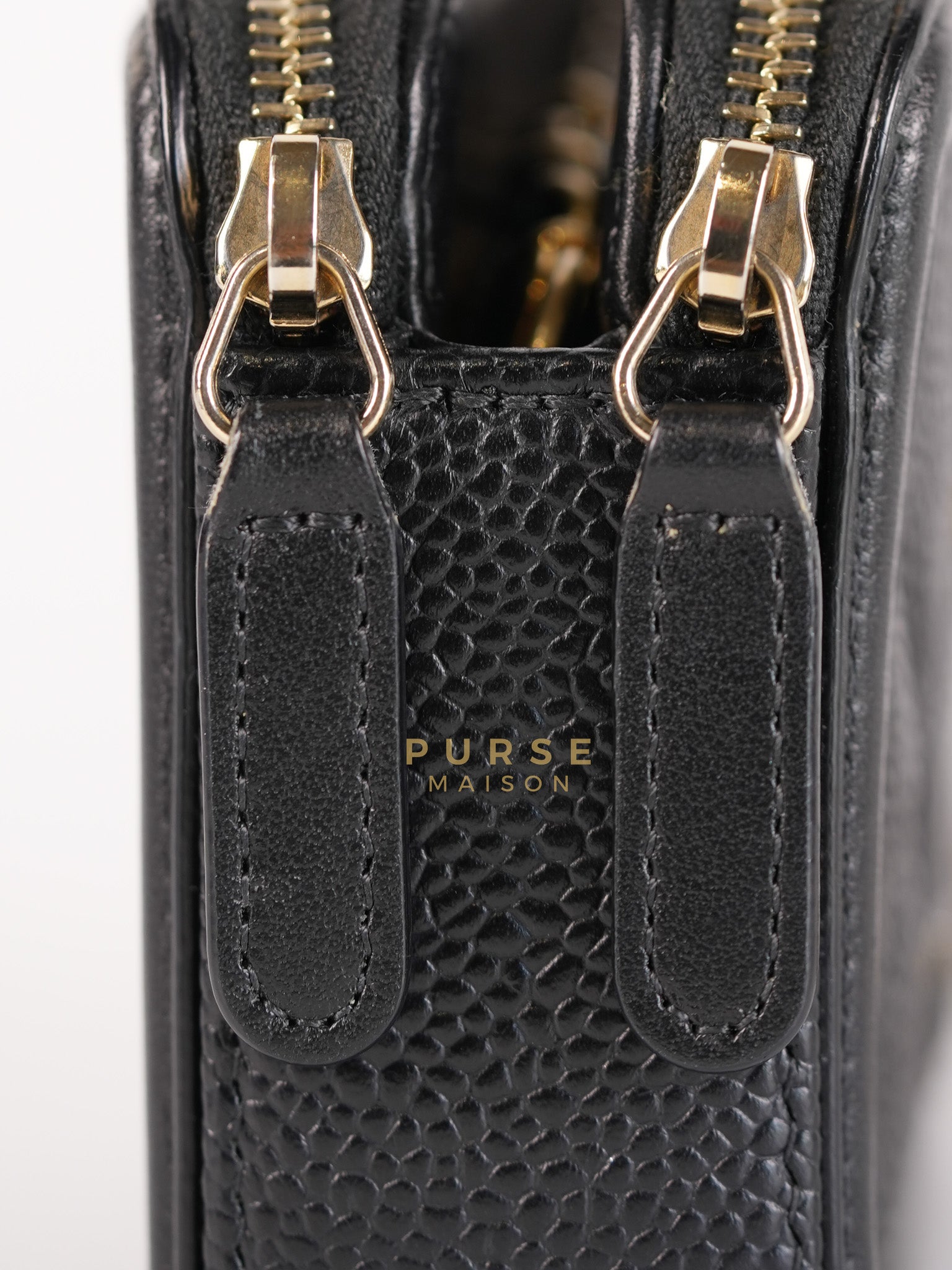 CC Filigree Mini Wallet Bag in Black Quilted Caviar Leather (Series 27) | Purse Maison Luxury Bags Shop