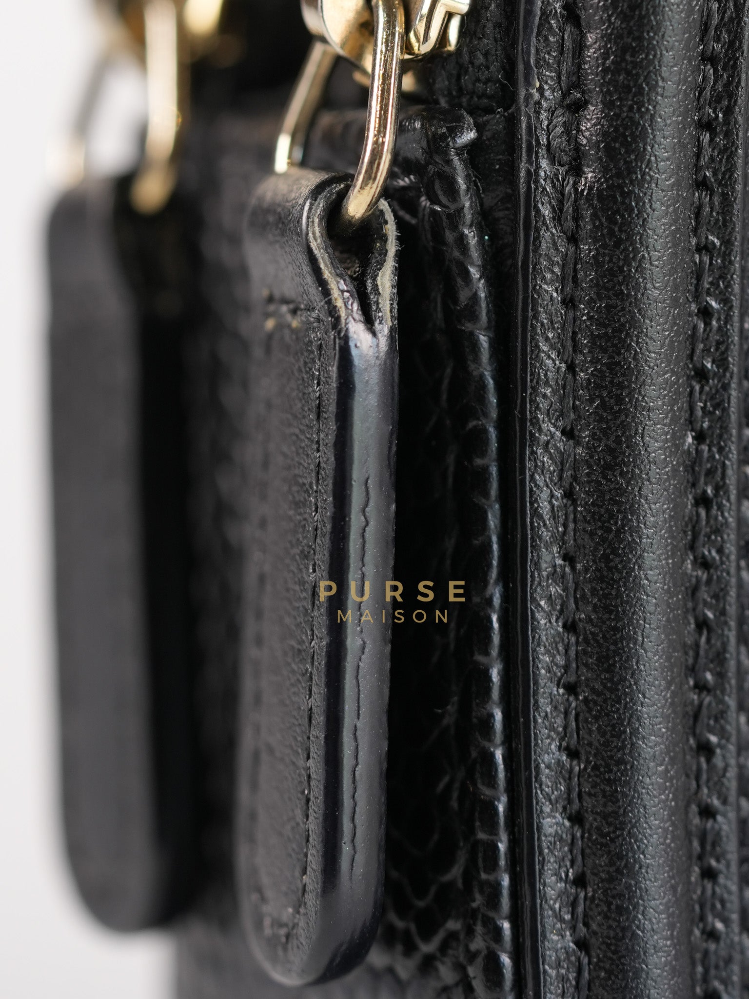 CC Filigree Mini Wallet Bag in Black Quilted Caviar Leather (Series 27) | Purse Maison Luxury Bags Shop