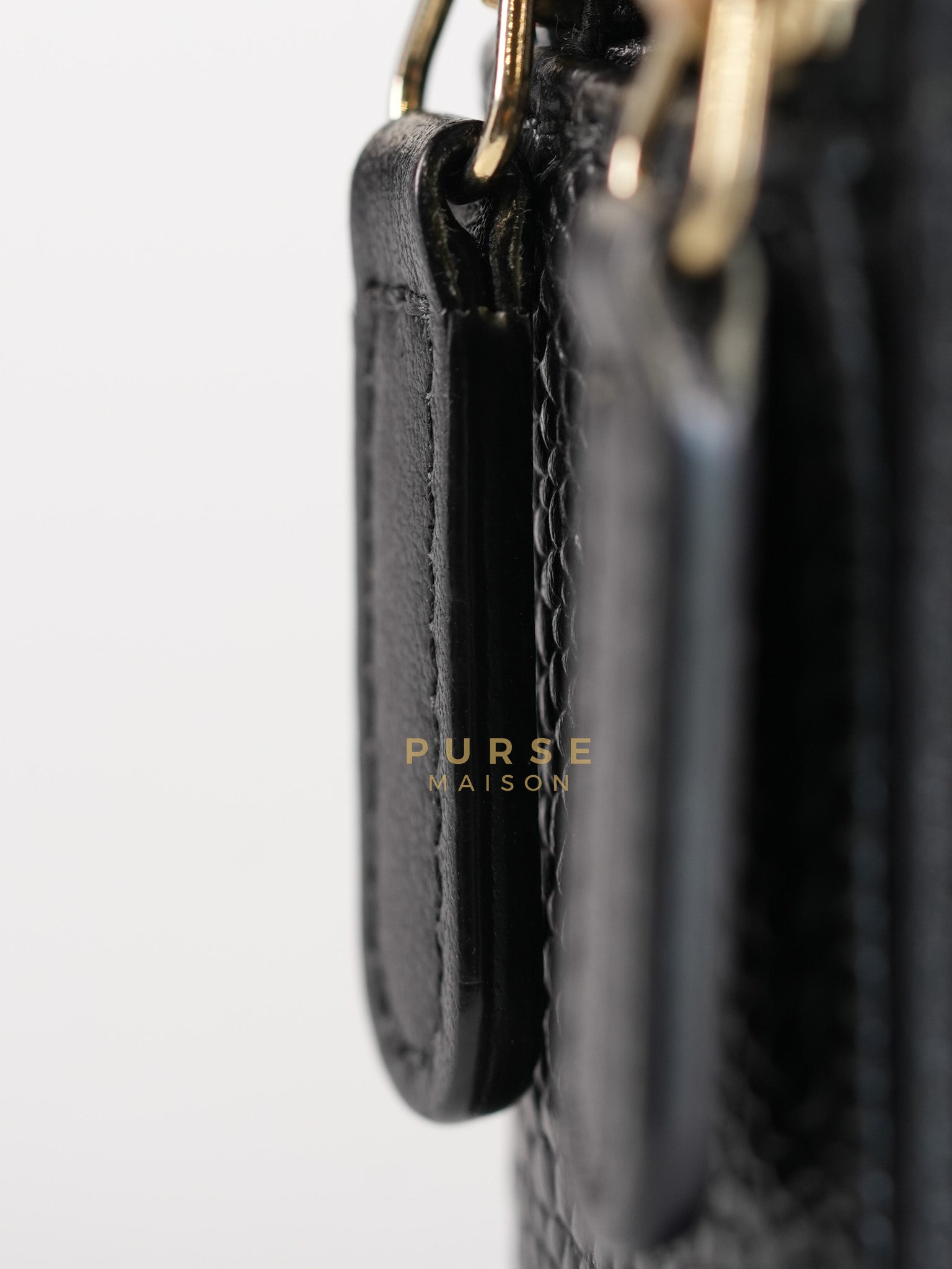 CC Filigree Mini Wallet Bag in Black Quilted Caviar Leather (Series 27) | Purse Maison Luxury Bags Shop
