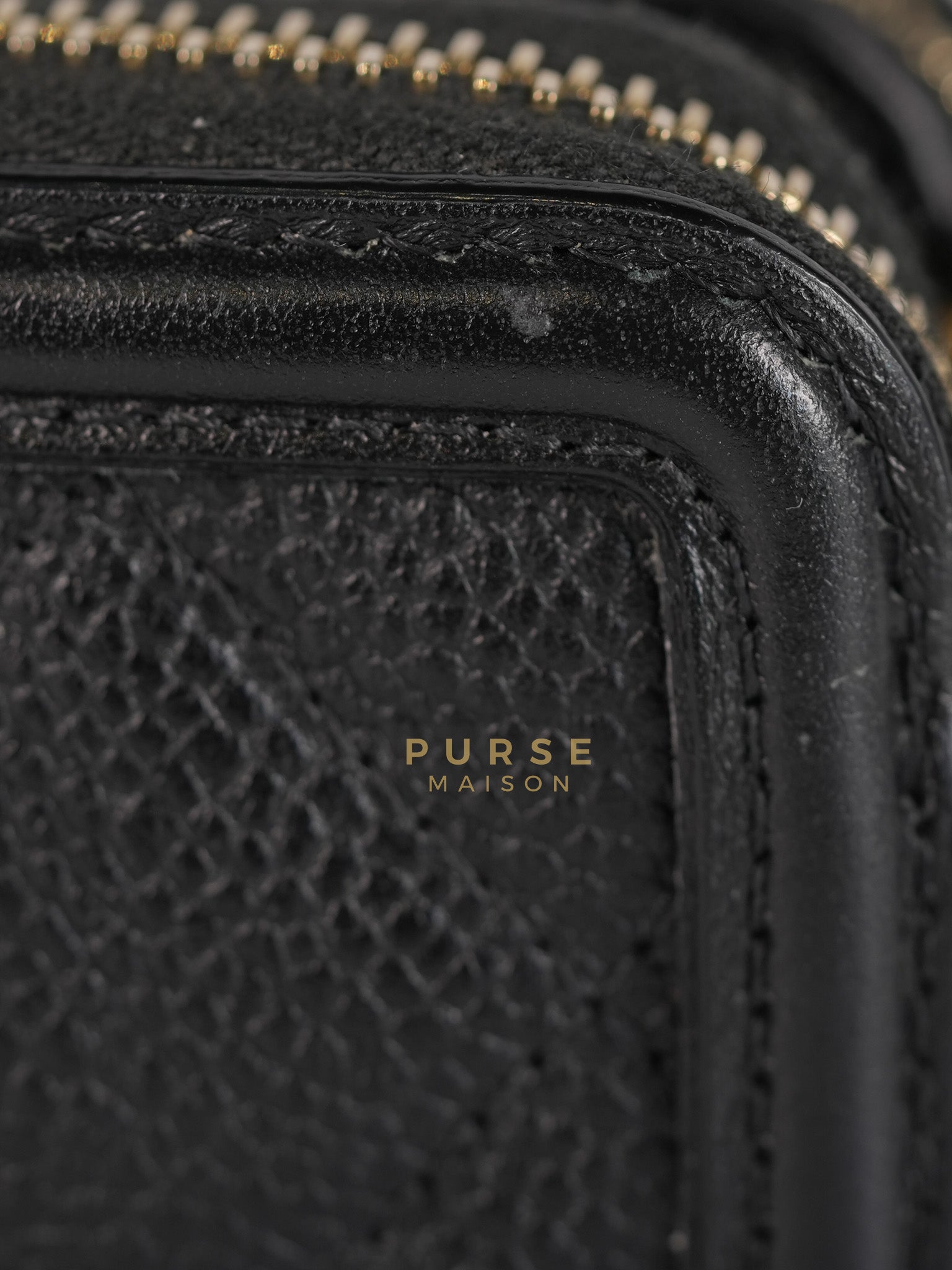 CC Filigree Mini Wallet Bag in Black Quilted Caviar Leather (Series 27) | Purse Maison Luxury Bags Shop