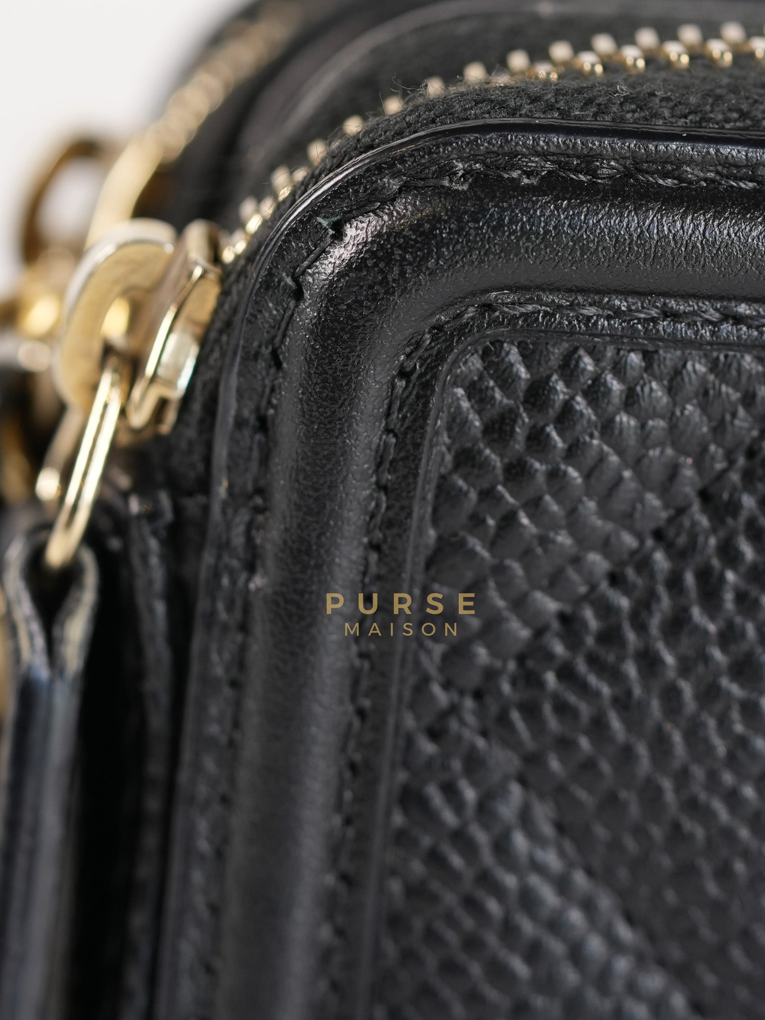 CC Filigree Mini Wallet Bag in Black Quilted Caviar Leather (Series 27) | Purse Maison Luxury Bags Shop