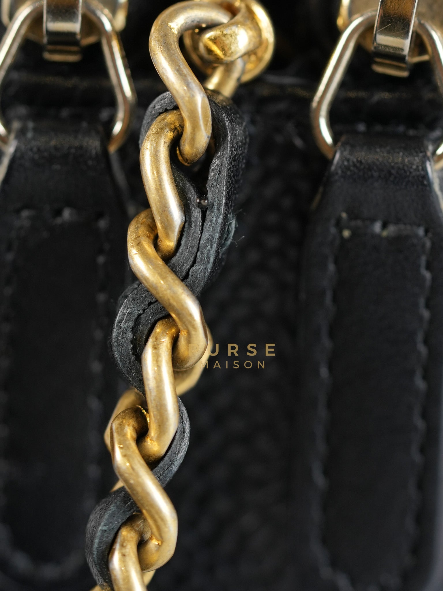CC Filigree Mini Wallet Bag in Black Quilted Caviar Leather (Series 27) | Purse Maison Luxury Bags Shop