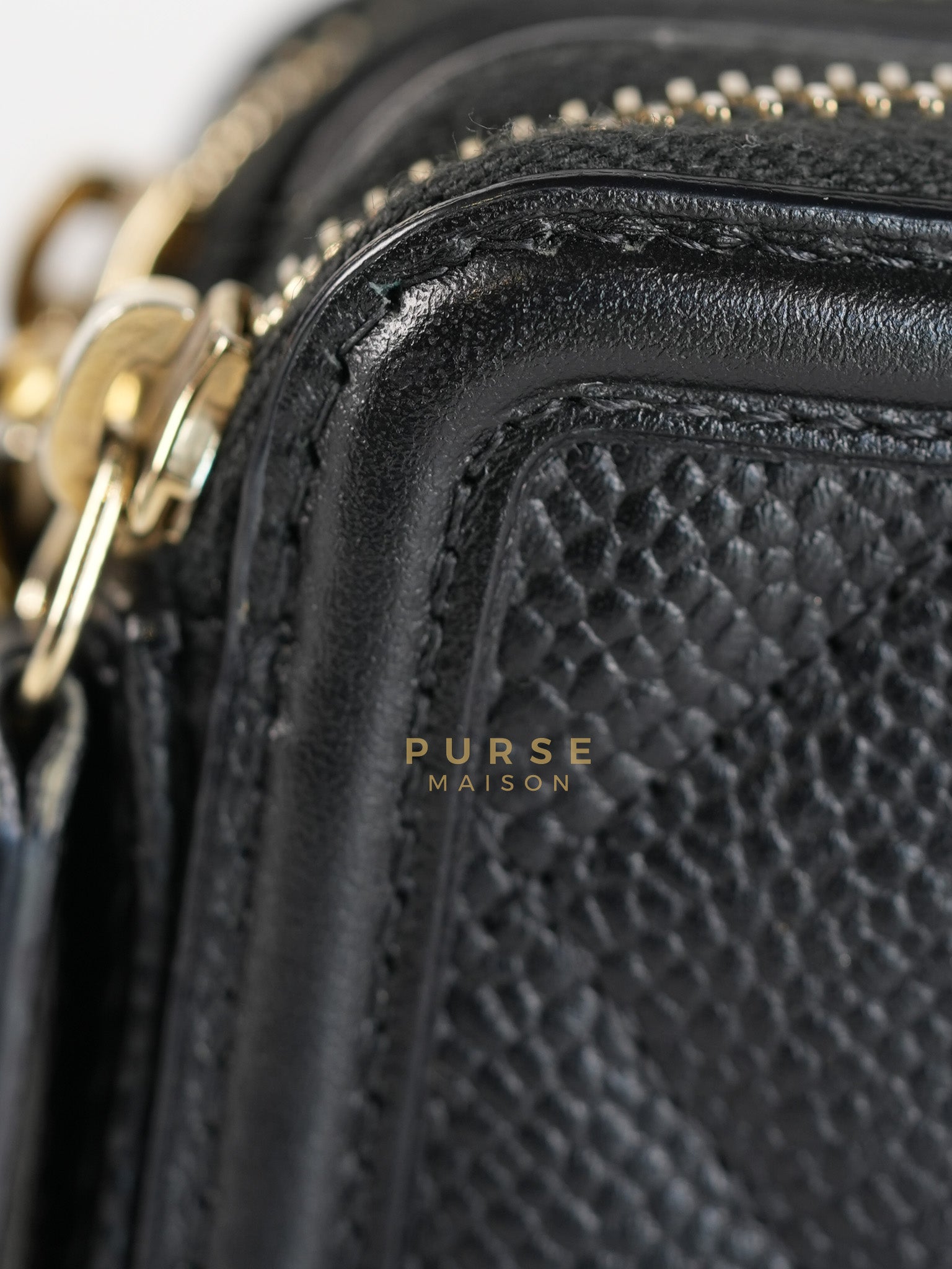 CC Filigree Mini Wallet Bag in Black Quilted Caviar Leather (Series 27) | Purse Maison Luxury Bags Shop