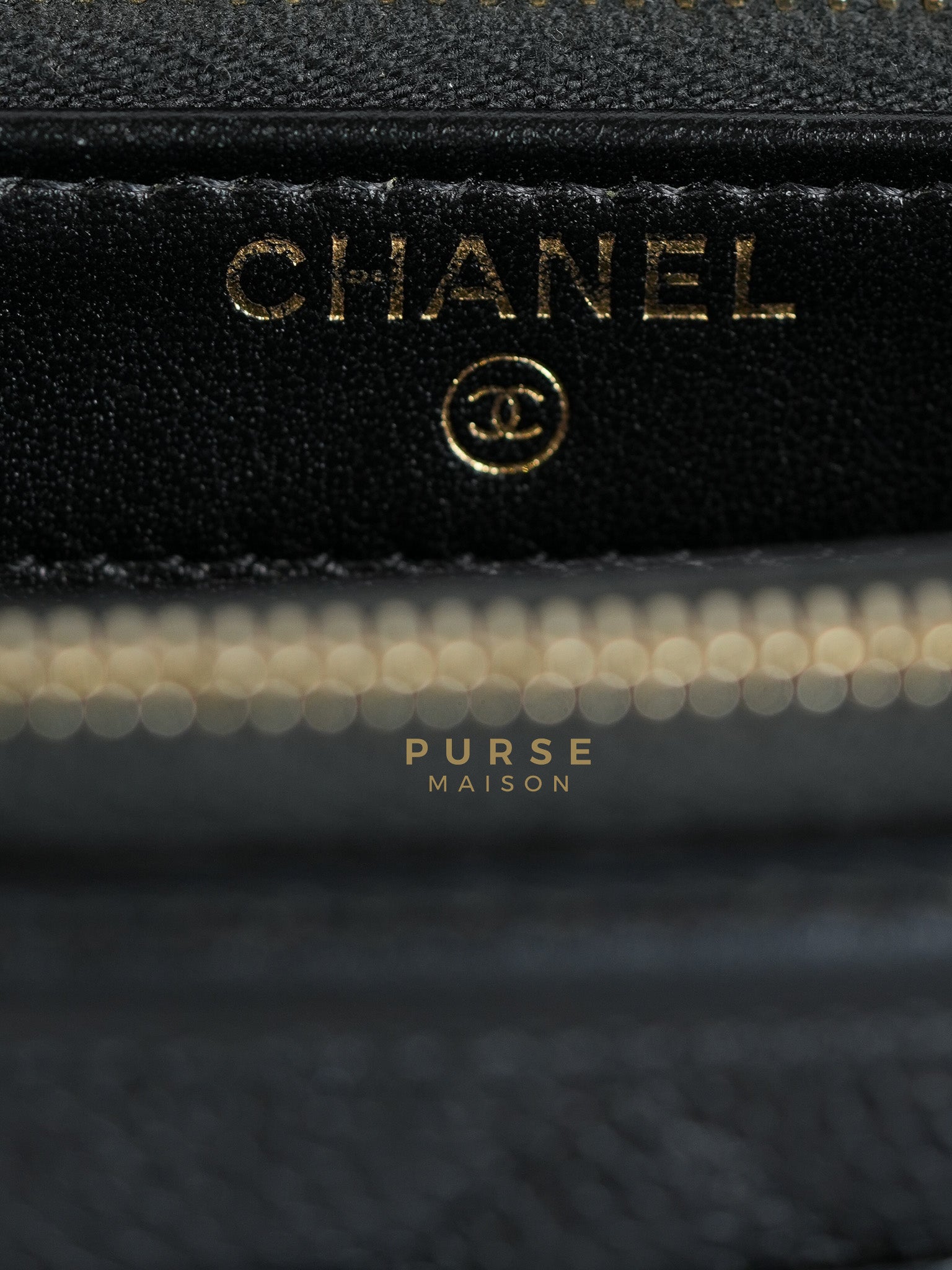 CC Filigree Mini Wallet Bag in Black Quilted Caviar Leather (Series 27) | Purse Maison Luxury Bags Shop