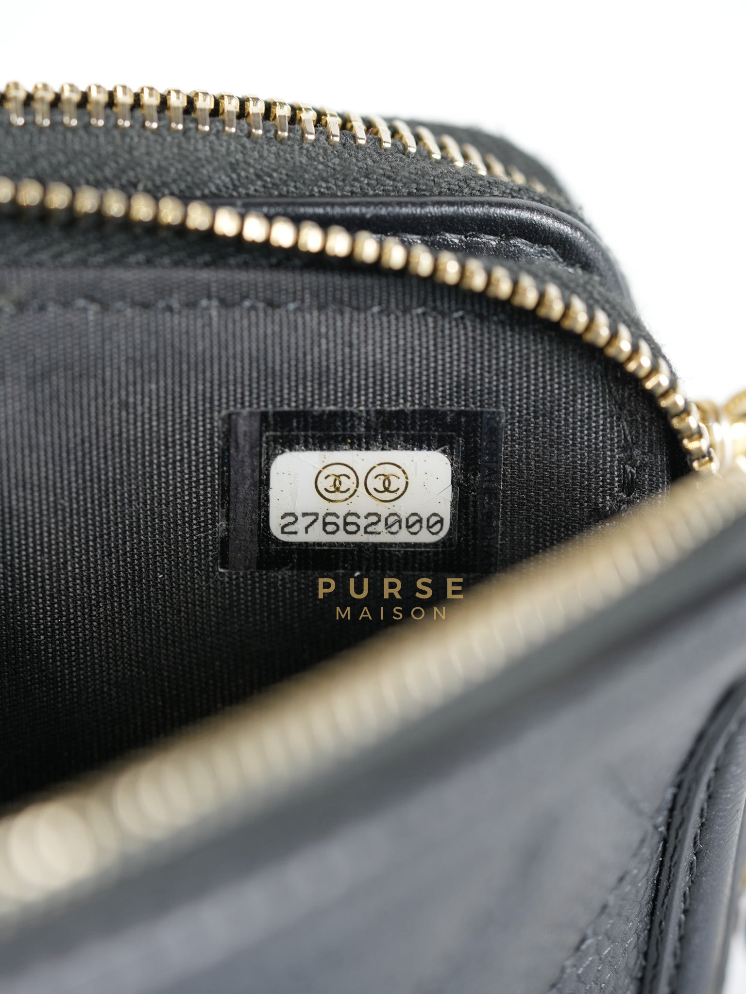 CC Filigree Mini Wallet Bag in Black Quilted Caviar Leather (Series 27) | Purse Maison Luxury Bags Shop