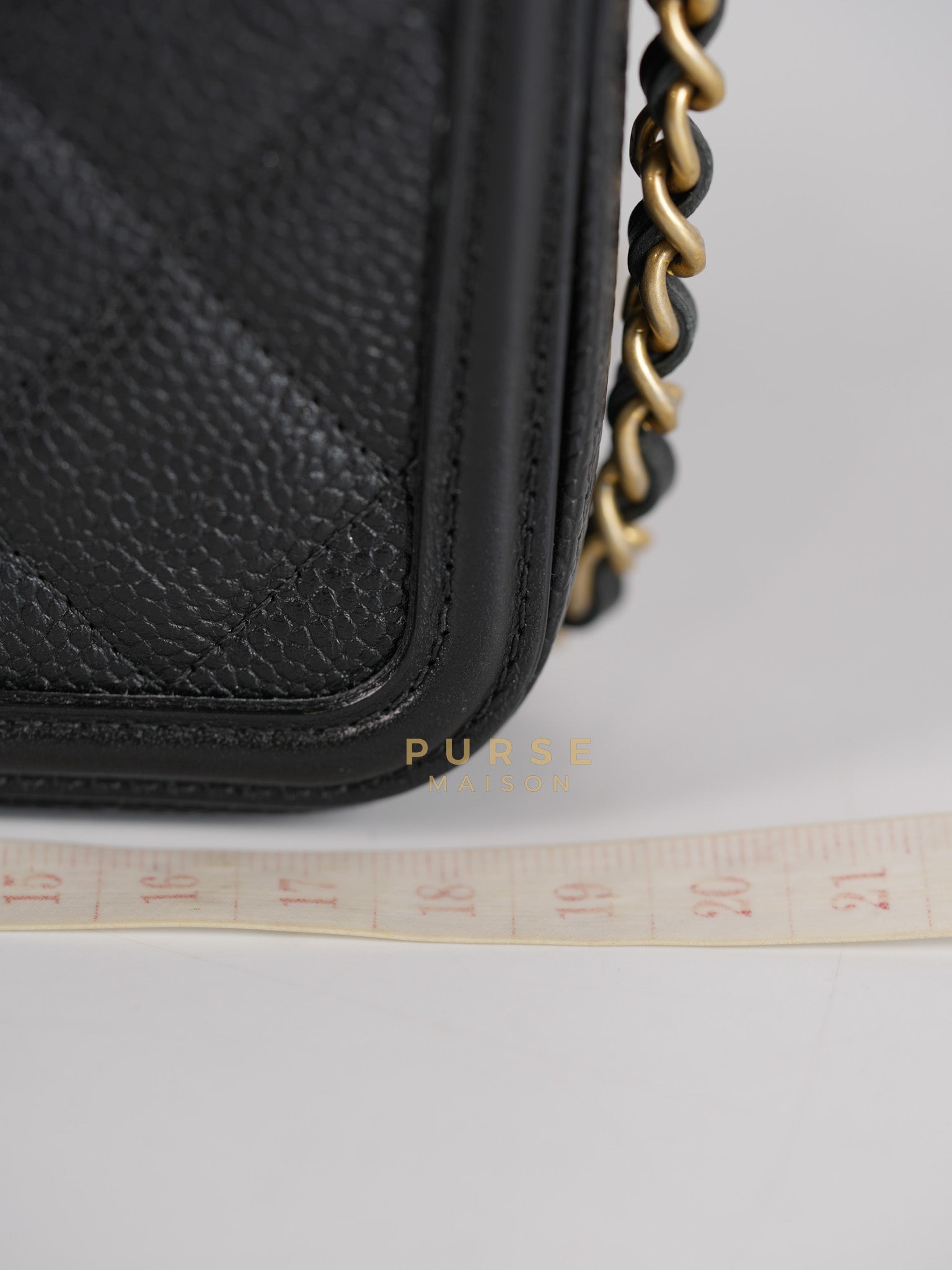 CC Filigree Mini Wallet Bag in Black Quilted Caviar Leather (Series 27) | Purse Maison Luxury Bags Shop