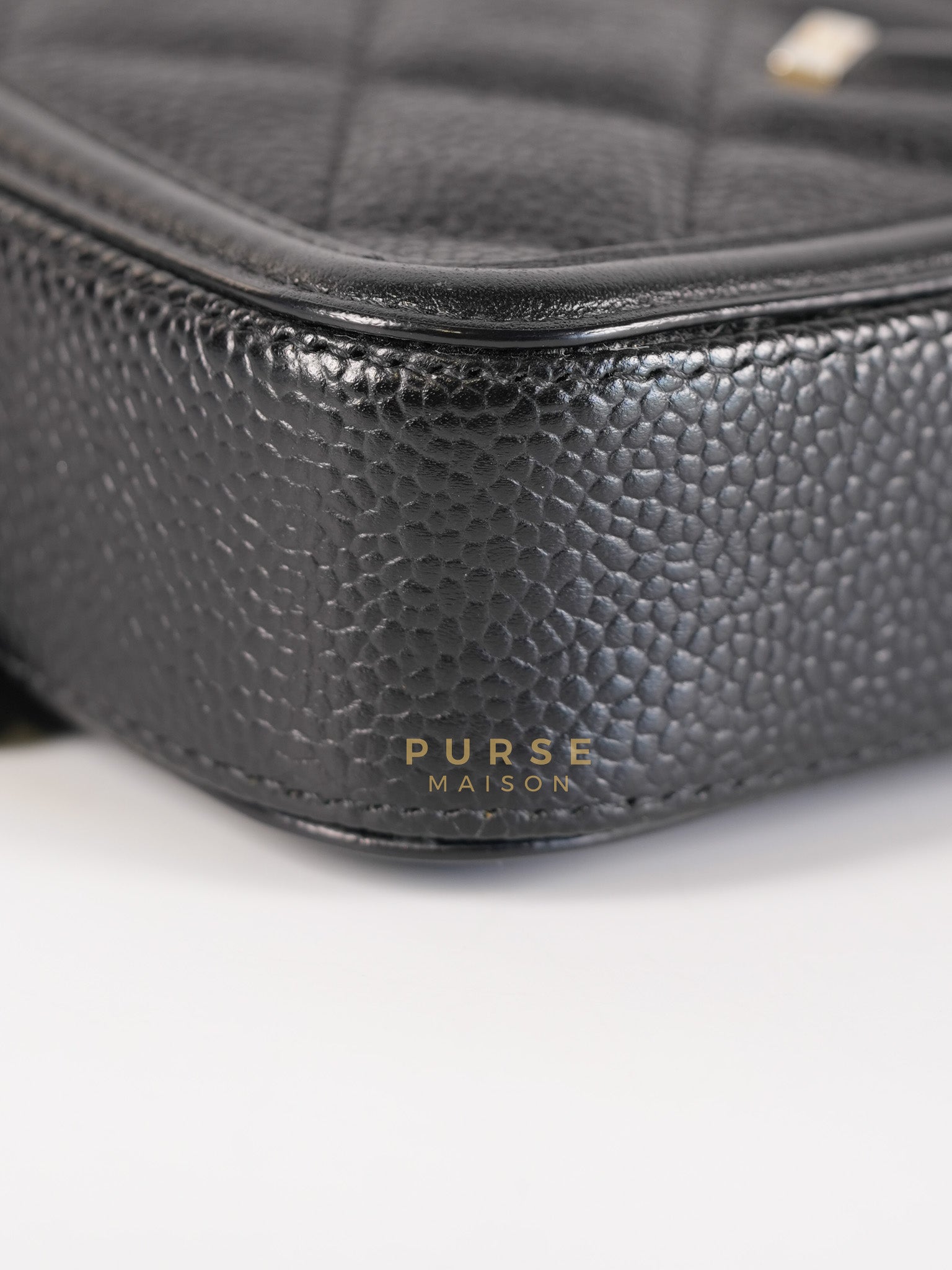 CC Filigree Mini Wallet Bag in Black Quilted Caviar Leather (Series 27) | Purse Maison Luxury Bags Shop