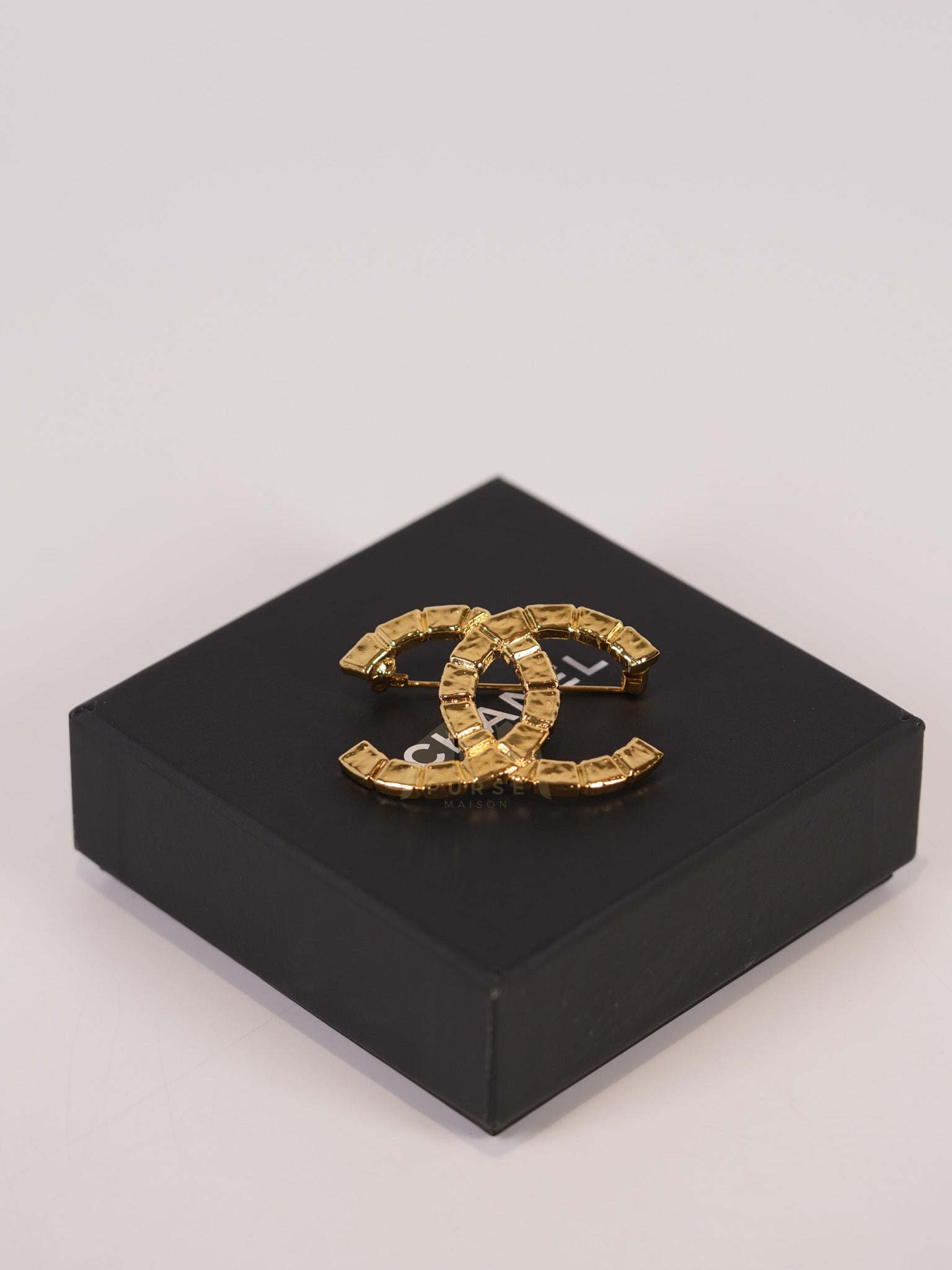 CC Gold Tone Brooch | Purse Maison Luxury Bags Shop