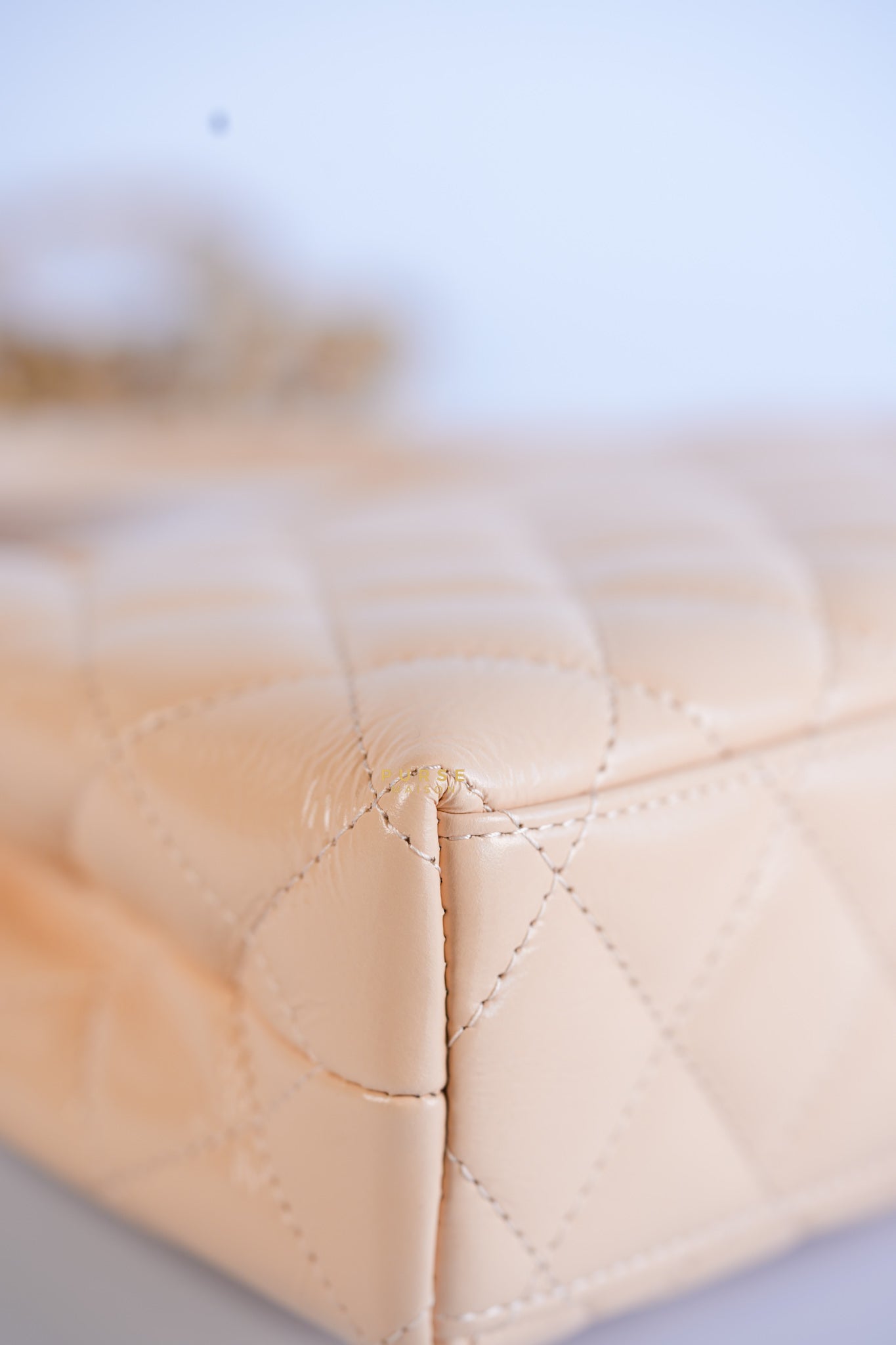 Kelly Mini Beige Crossbody Bag in Shiny calf, Gold hardware | Purse Maison Luxury Bags Shop