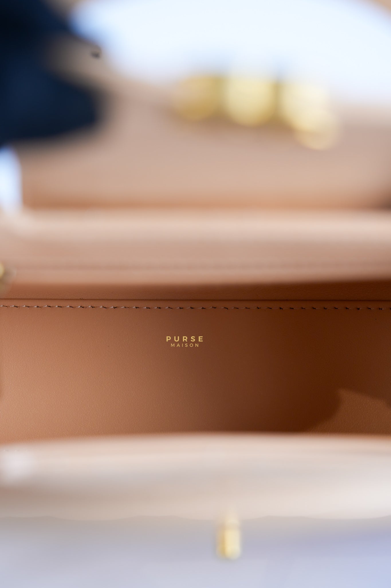 Kelly Mini Beige Crossbody Bag in Shiny calf, Gold hardware | Purse Maison Luxury Bags Shop