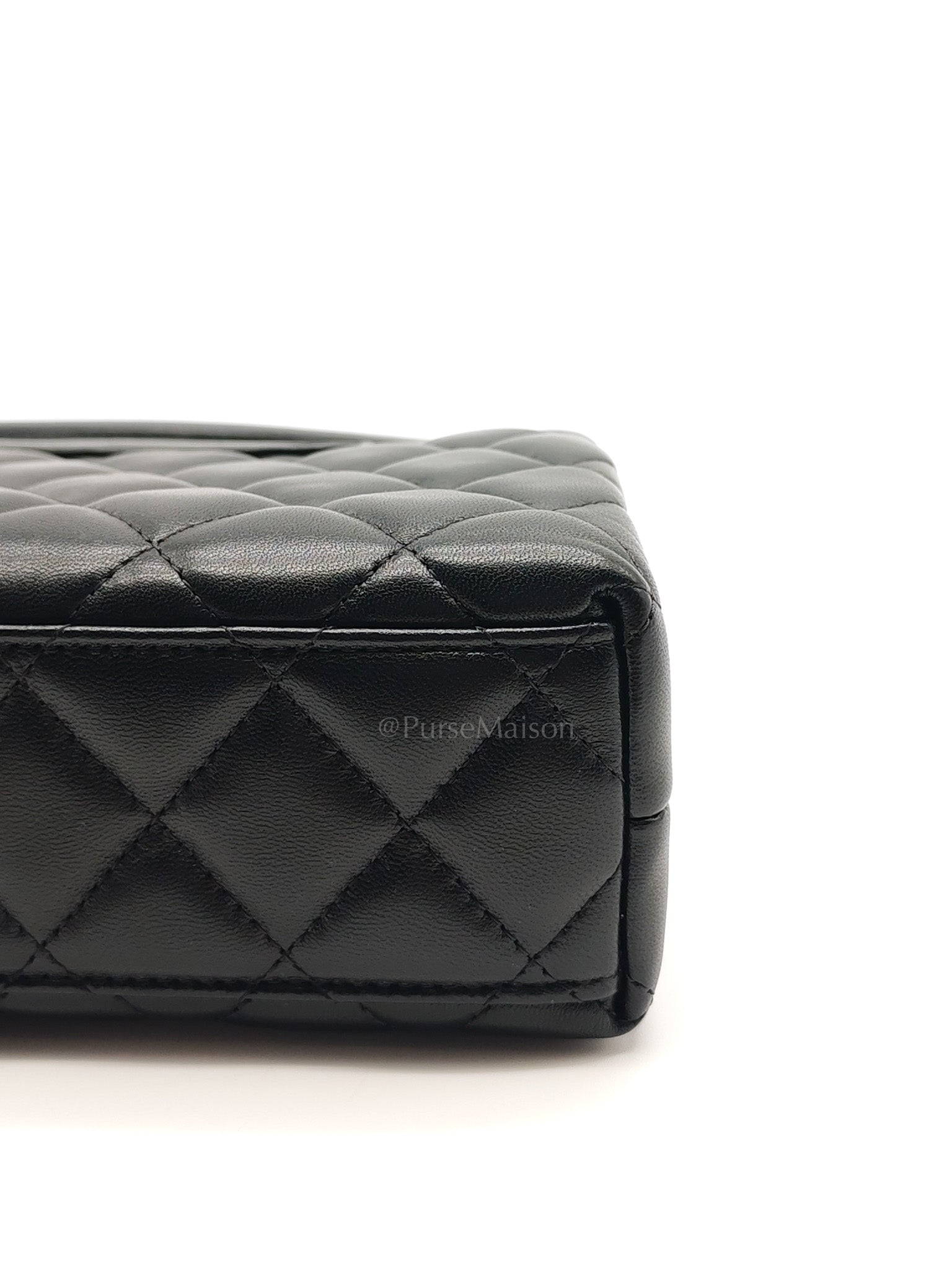 CC Kelly Small in Black Calfskin Leather & Aged Gold Hardware Microchip | Purse Maison Luxury Bags Shop