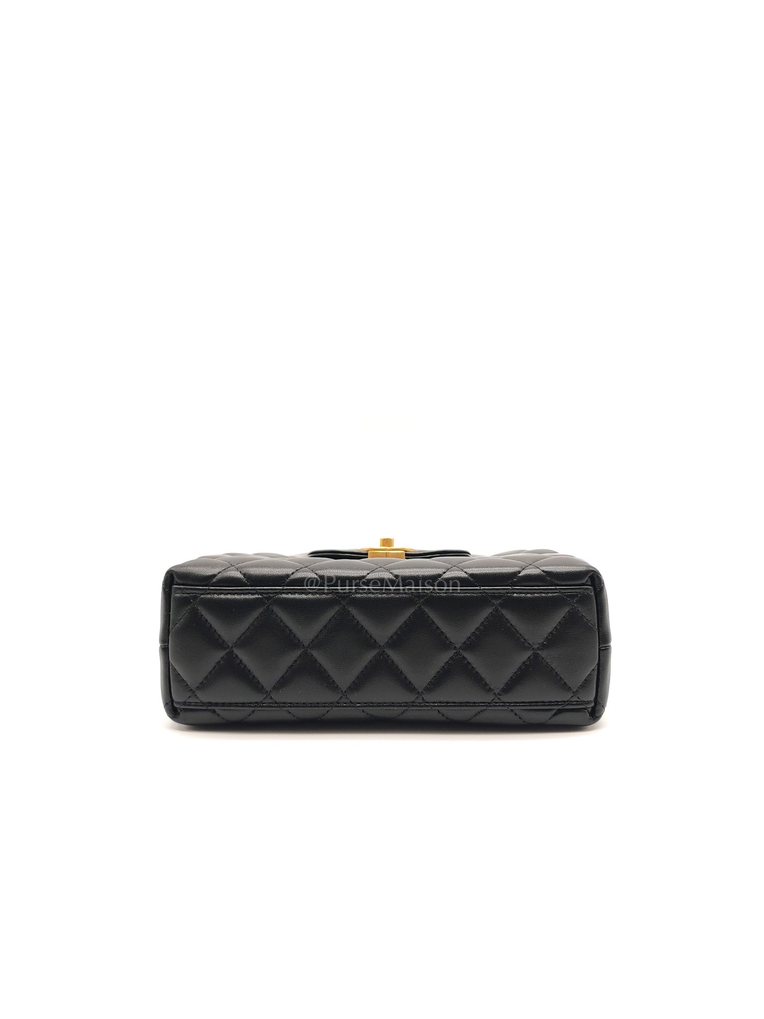 CC Kelly Small in Black Calfskin Leather & Aged Gold Hardware Microchip | Purse Maison Luxury Bags Shop