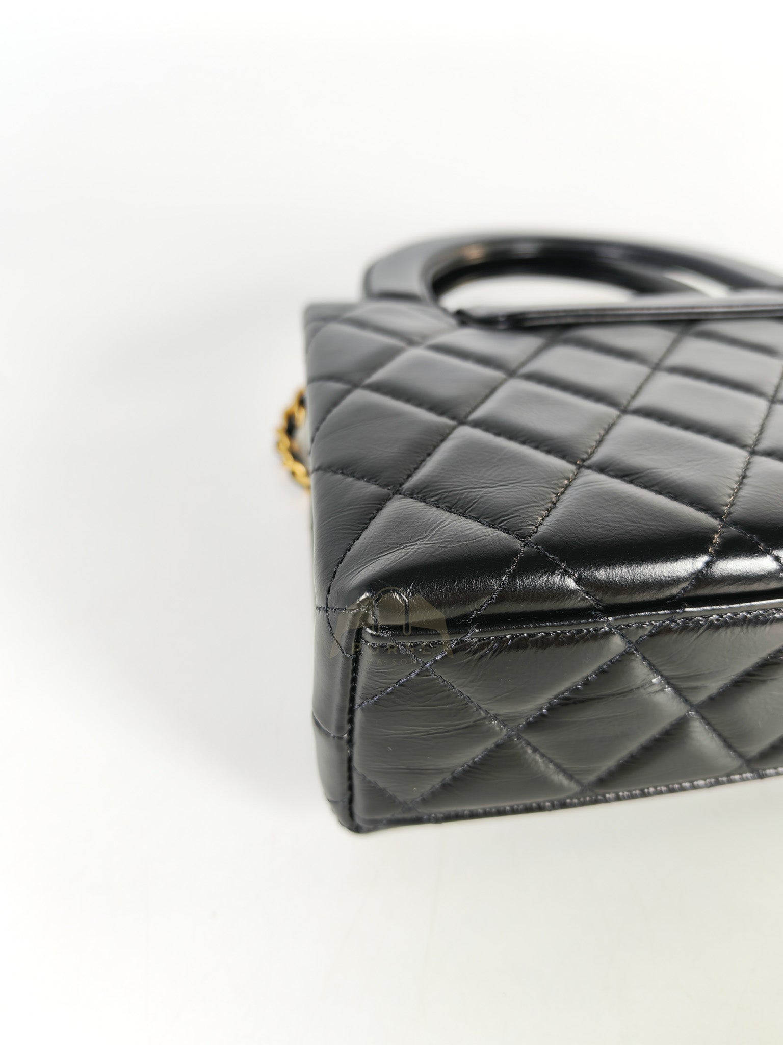 CC Kelly Small Shopping Bag Black Calfskin and Aged Gold Hardware(Microchip) | Purse Maison Luxury Bags Shop