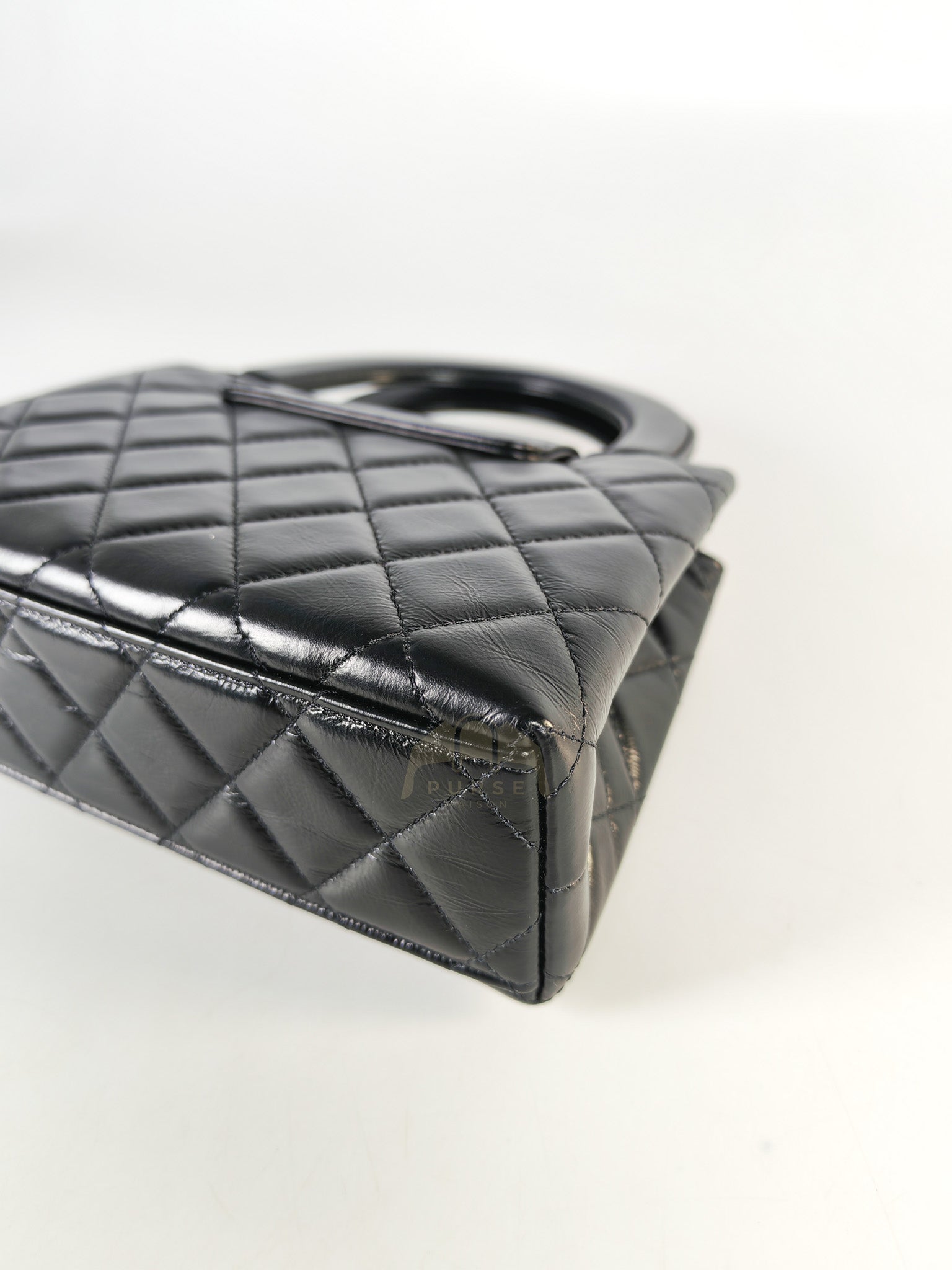 CC Kelly Small Shopping Bag Black Calfskin and Aged Gold Hardware(Microchip) | Purse Maison Luxury Bags Shop