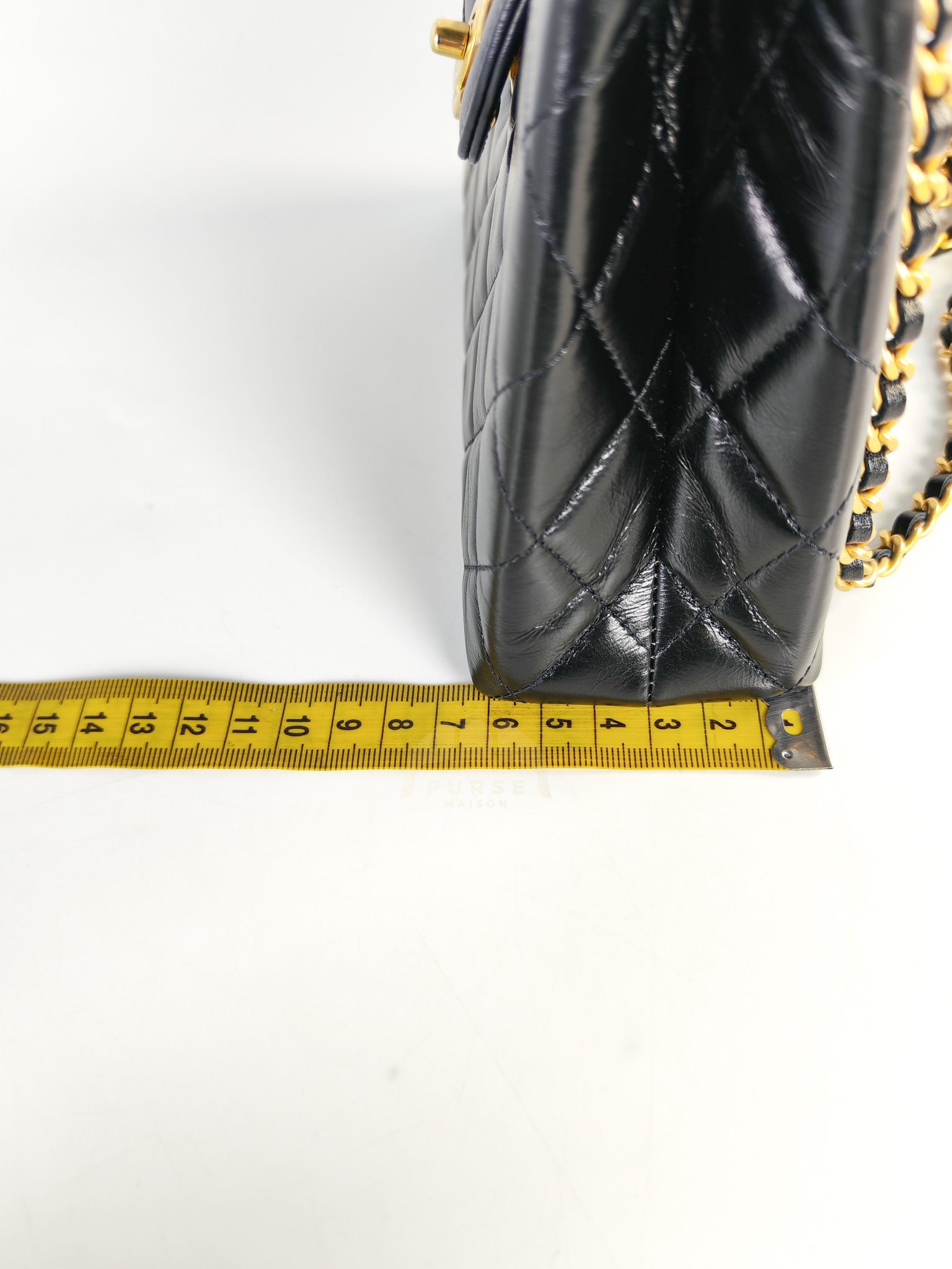 CC Kelly Small Shopping Bag Black Calfskin and Aged Gold Hardware(Microchip) | Purse Maison Luxury Bags Shop