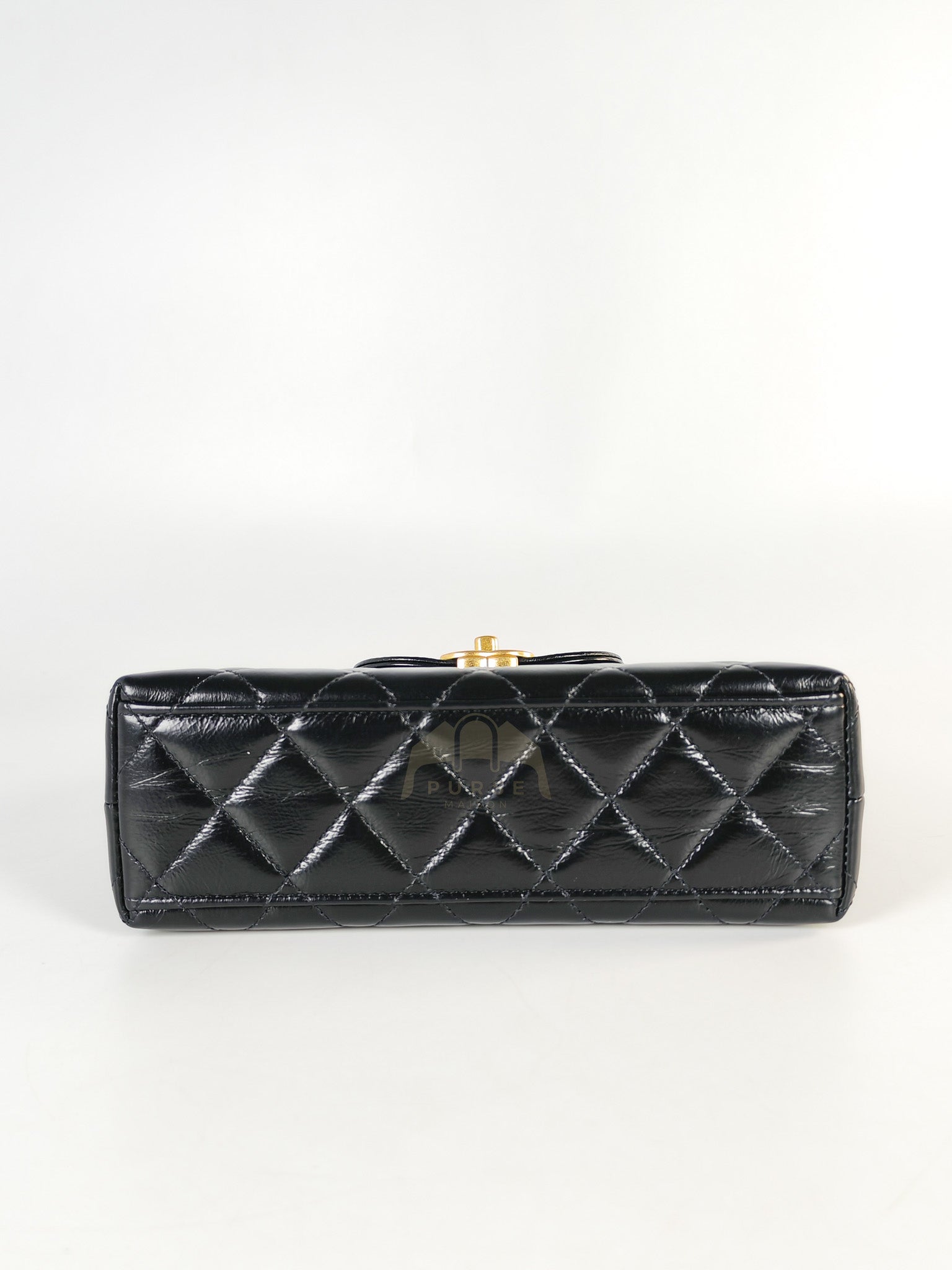 CC Kelly Small Shopping Bag Black Calfskin and Aged Gold Hardware(Microchip) | Purse Maison Luxury Bags Shop