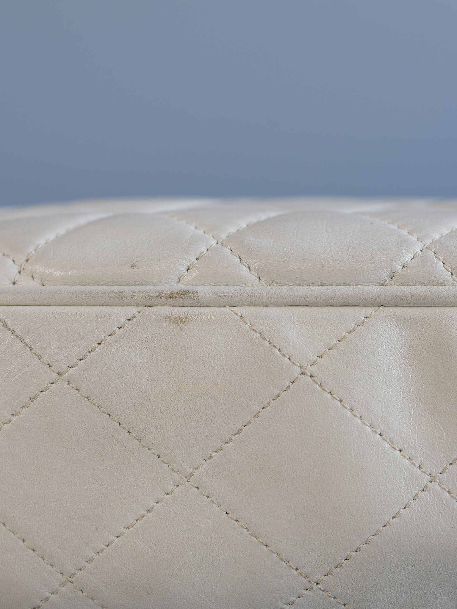 CC Kiss Lock White Lambskin Quilted Evening Clutch Series 0 | Purse Maison Luxury Bags Shop