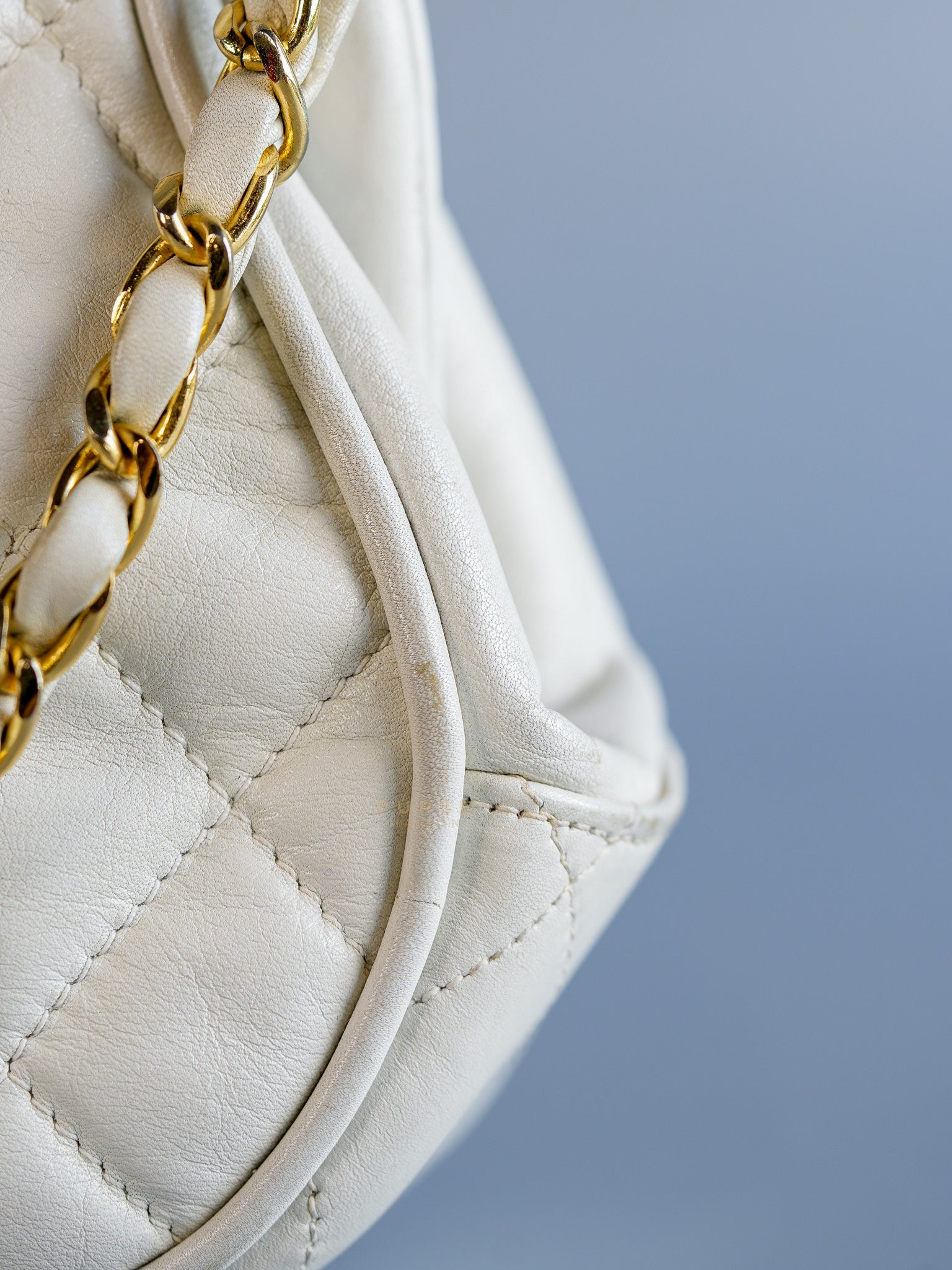 CC Kiss Lock White Lambskin Quilted Evening Clutch Series 0 | Purse Maison Luxury Bags Shop