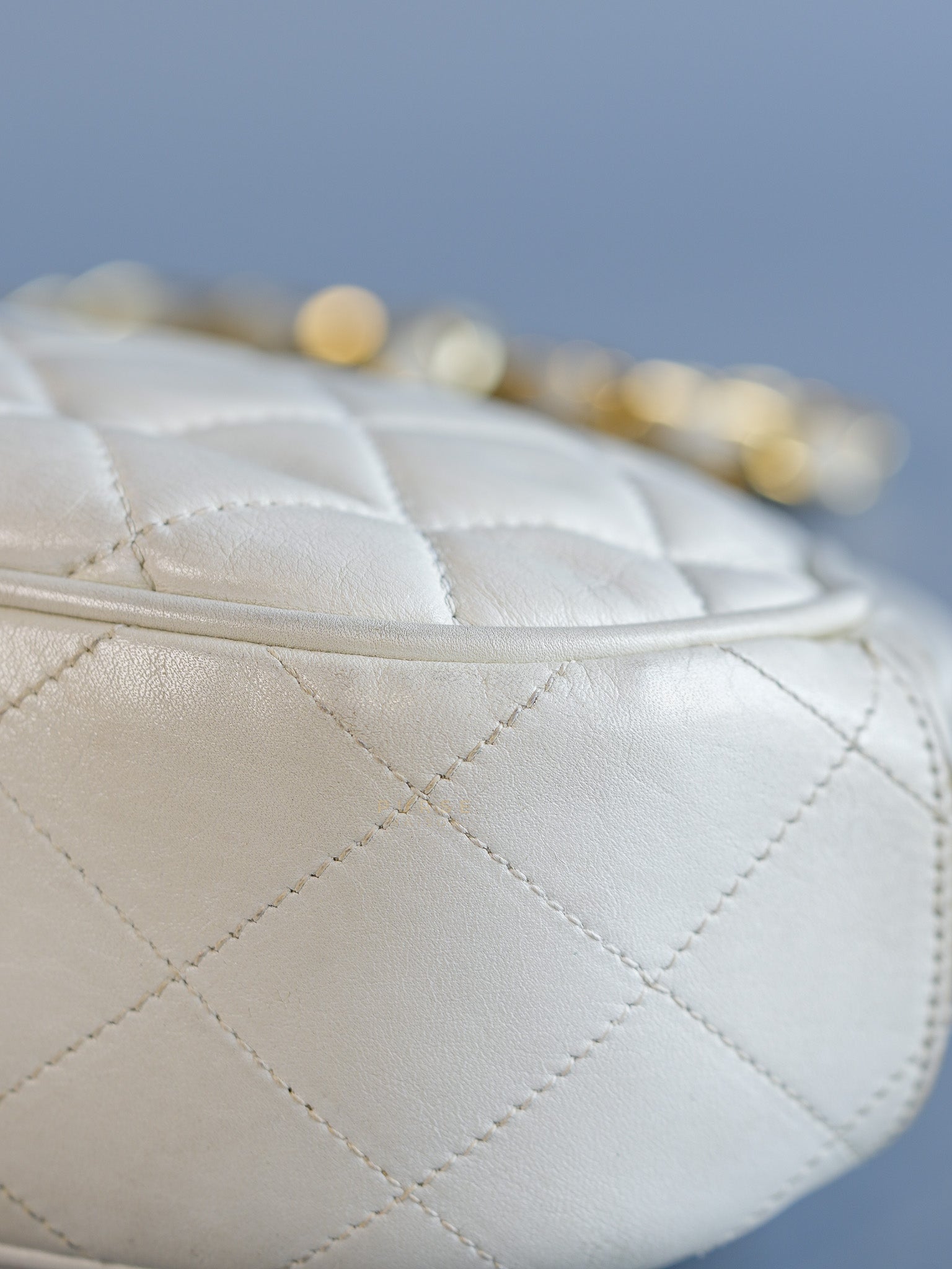 CC Kiss Lock White Lambskin Quilted Evening Clutch Series 0 | Purse Maison Luxury Bags Shop