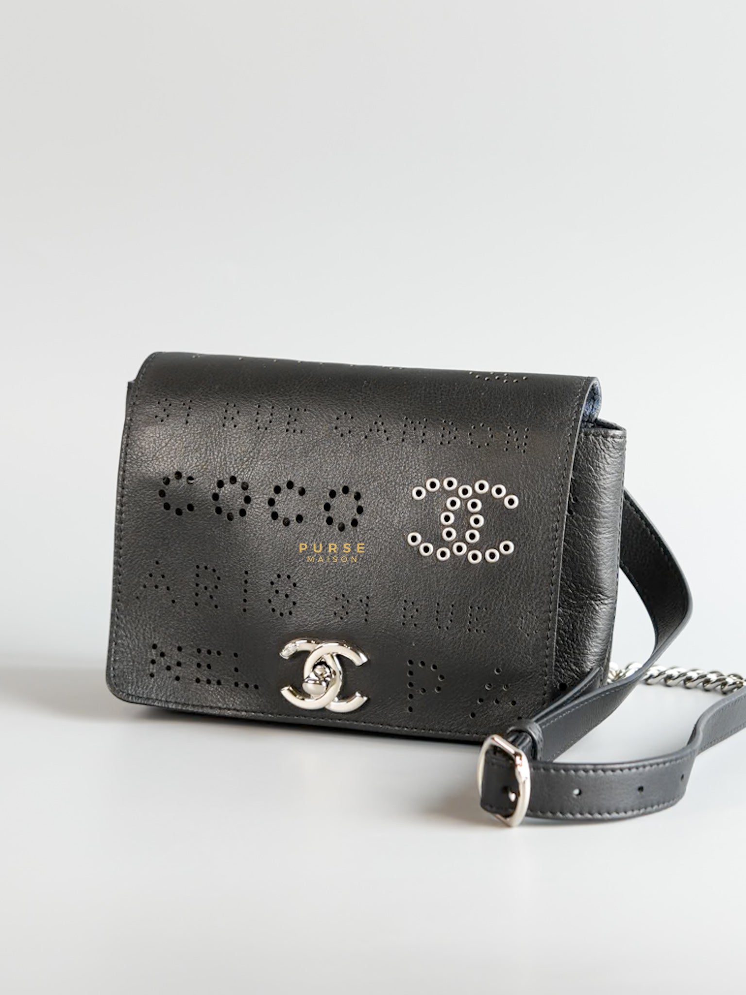 CC Logo Piercing Light Waist Bag in Calfskin Leather Series 27 | Purse Maison Luxury Bags Shop