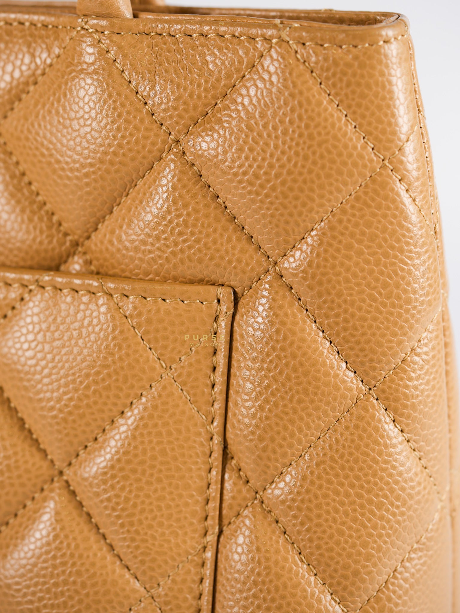 CC Medium Medallion in Beige Clair Quilted Caviar Leather Tote Bag Series 8 | Purse Maison Luxury Bags Shop