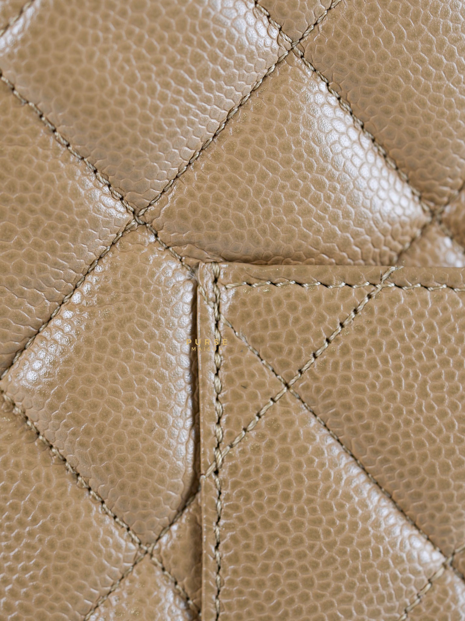 CC Medium Medallion in Beige Clair Quilted Caviar Leather Tote Bag Series 8 | Purse Maison Luxury Bags Shop