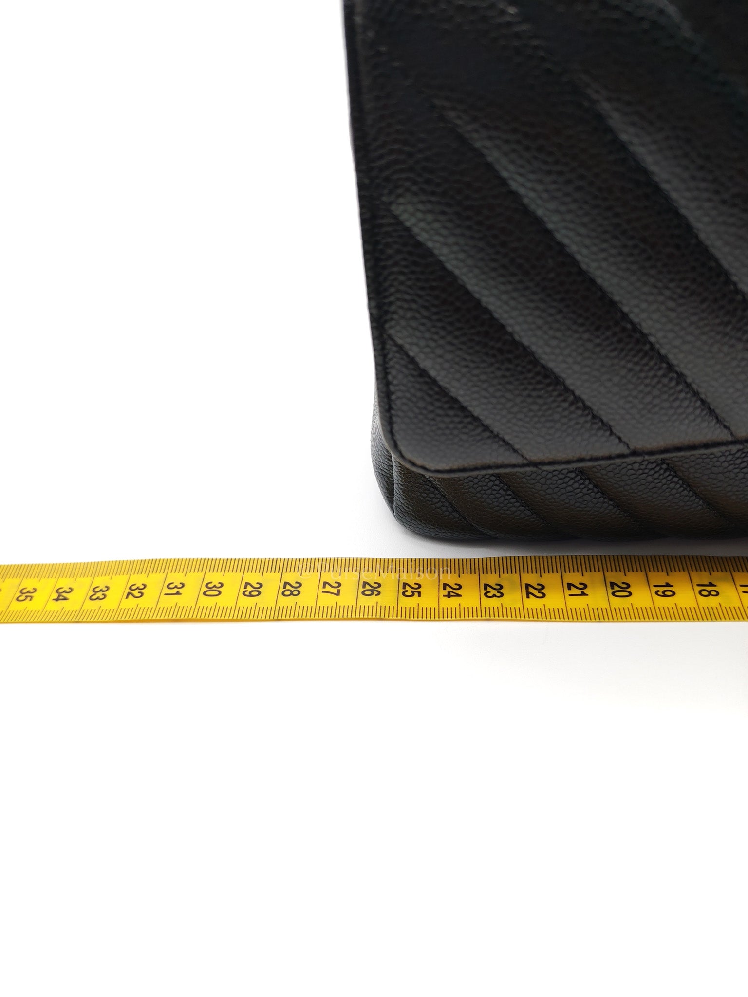 Classic Double Flap in Black Chevron Caviar Leather & Gold Hardware Medium Series 30