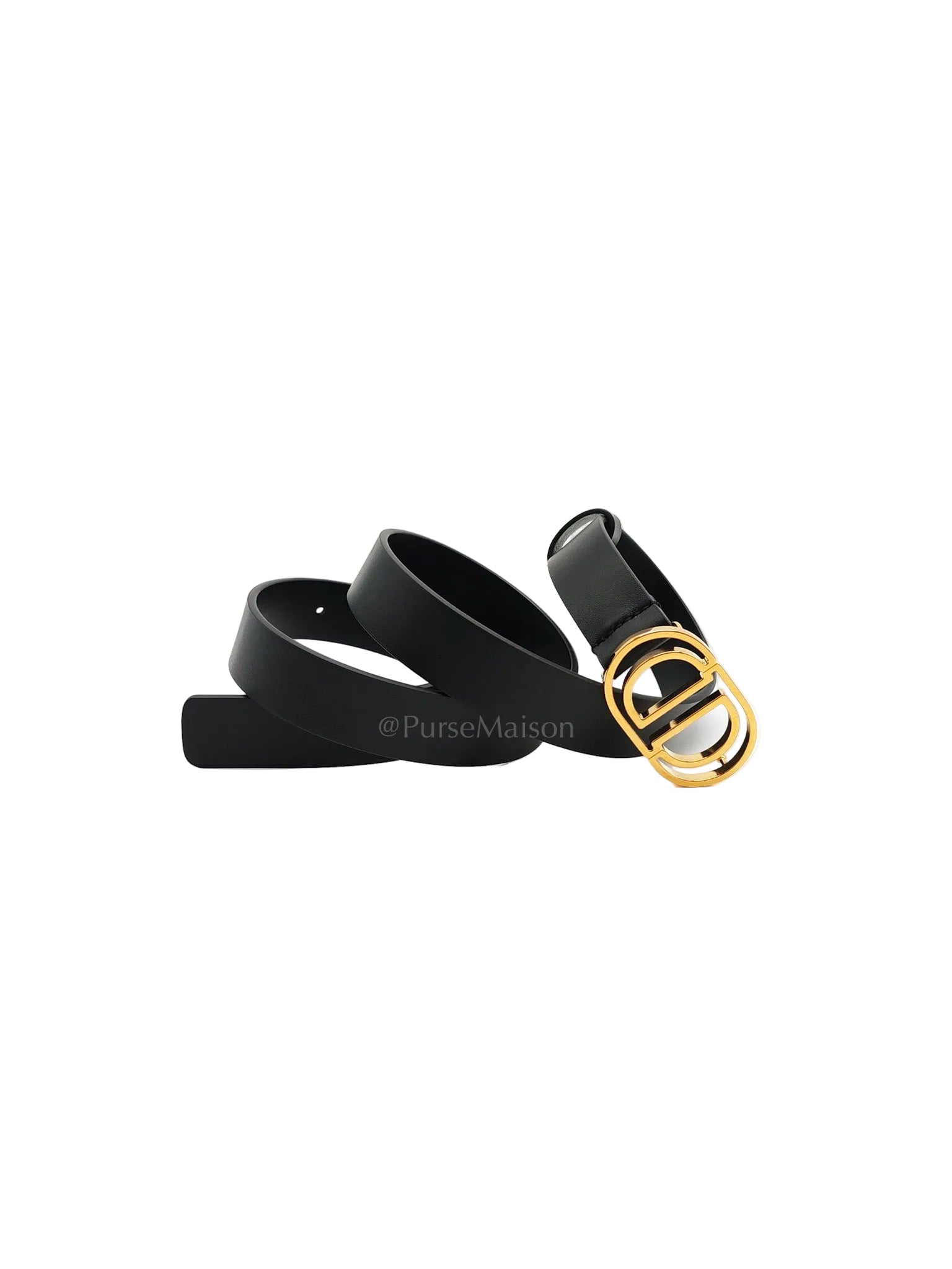 CD Cut Logo Buckle Belt Black Leather 80cm | Purse Maison Luxury Bags Shop
