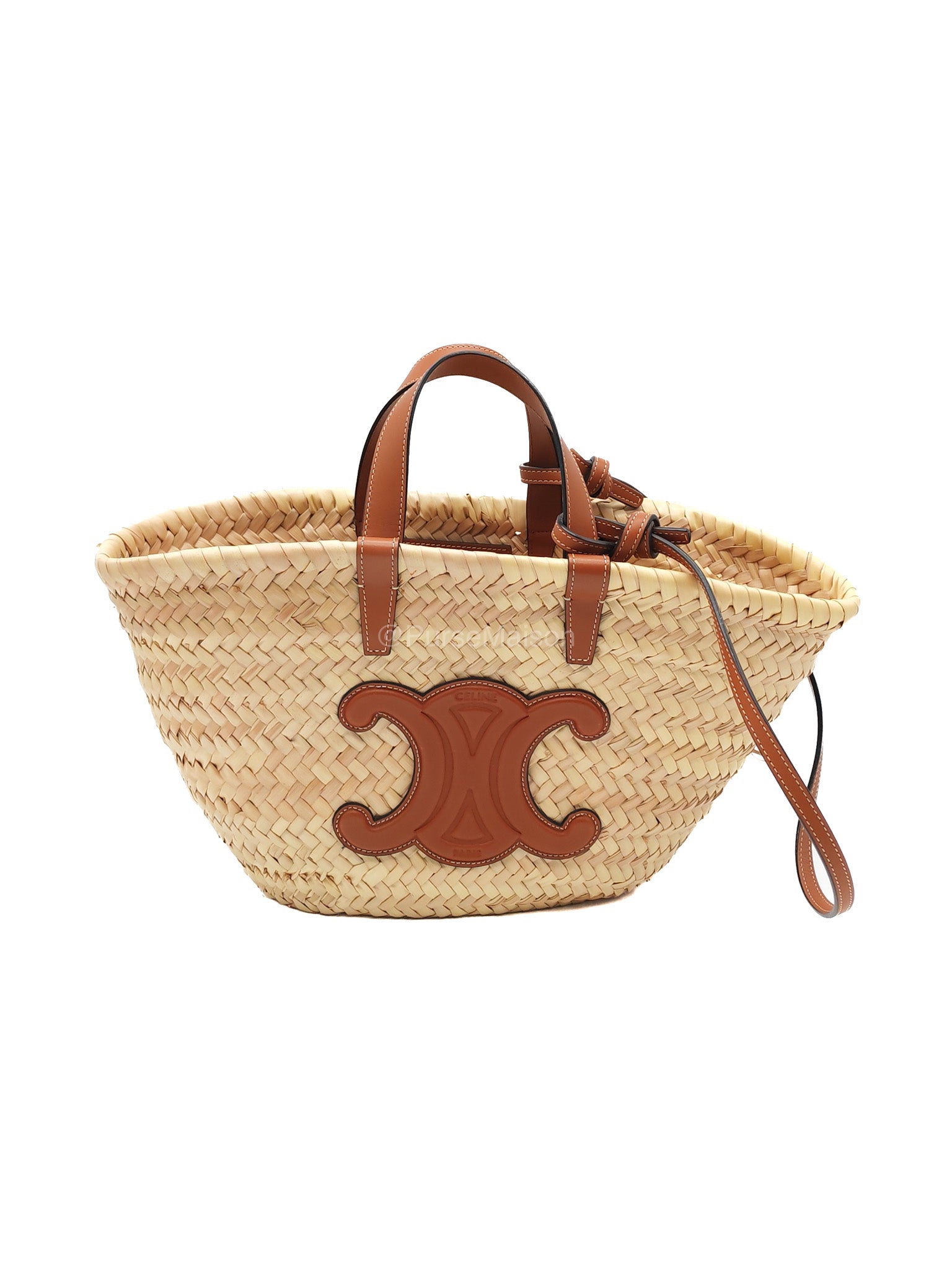 Celine Teen Classic Panier Raffia Woven Tote Bag