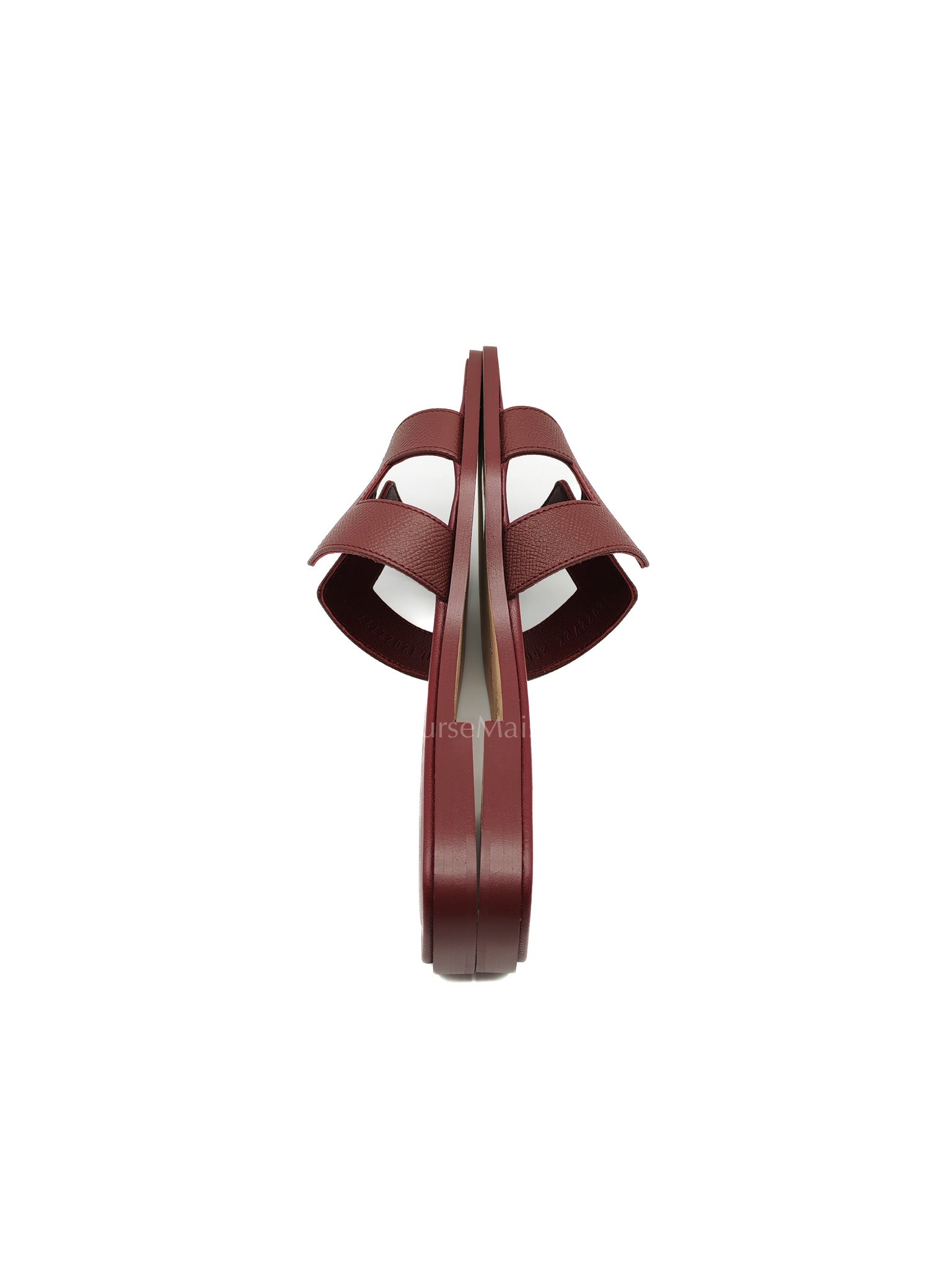 Hermes Oran Sandals in Rouge H Epsom Leather Size 37 EU(23.5cm)